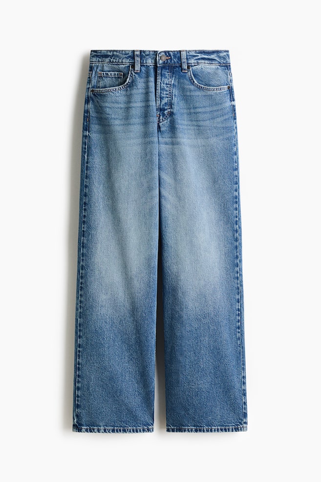 Wide Regular Jeans - Denimblau/Helles Denimblau/Weiß - 1