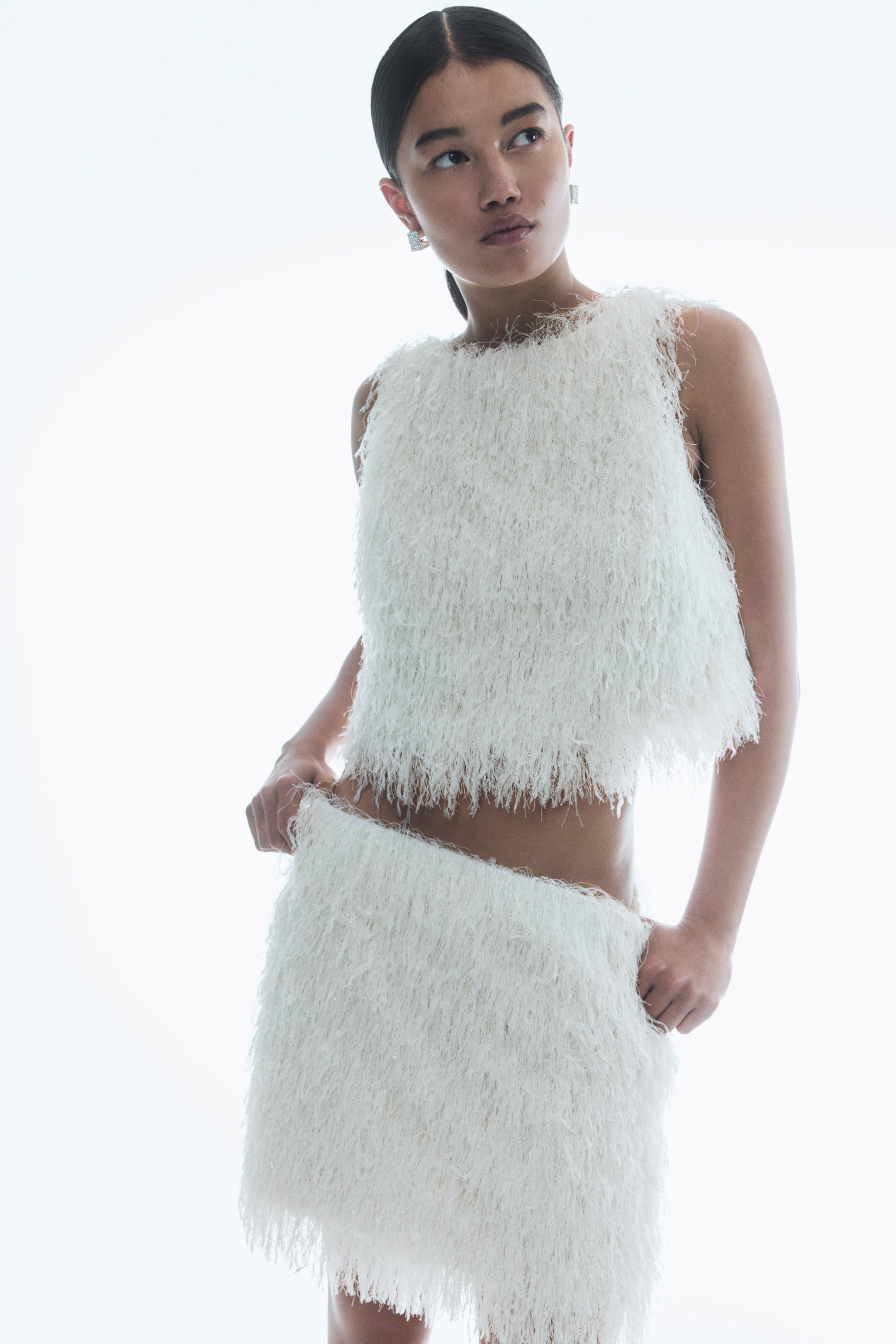 View larger image: Fringed Mini Skirt - Cream - Ladies | H&M AU 2