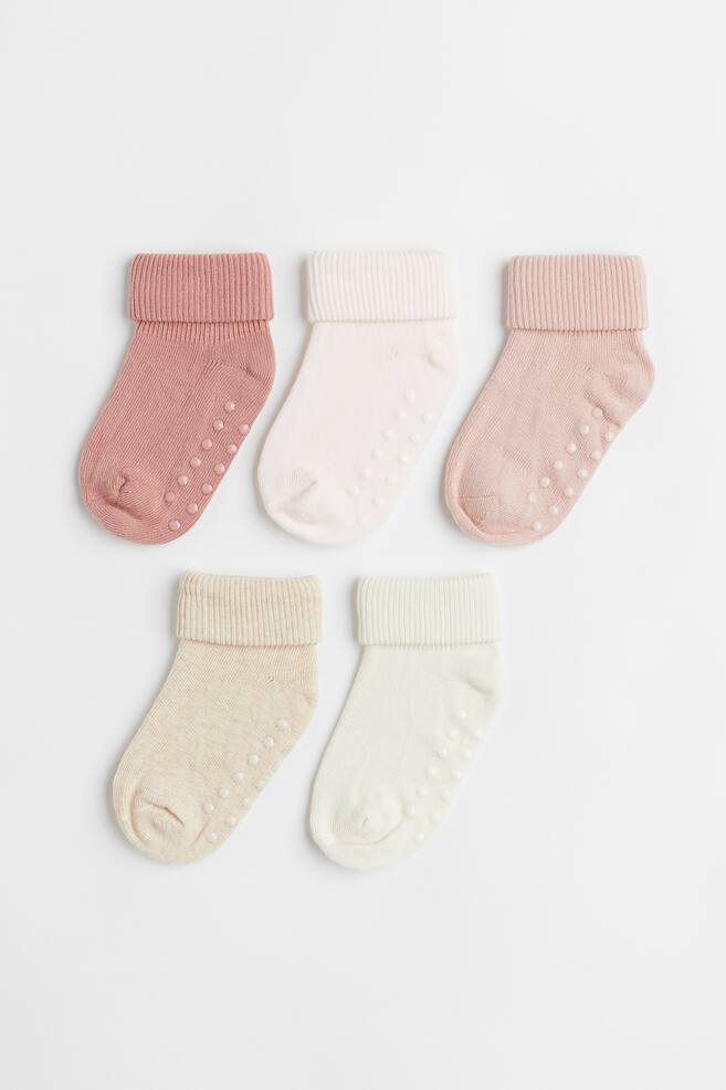 5-pack anti-slip socks - Light pink/Pink/Cream/Dark grey/Black/Brown/Beige/White/dc/dc/dc/dc/dc/dc/dc/dc/dc/dc - 1