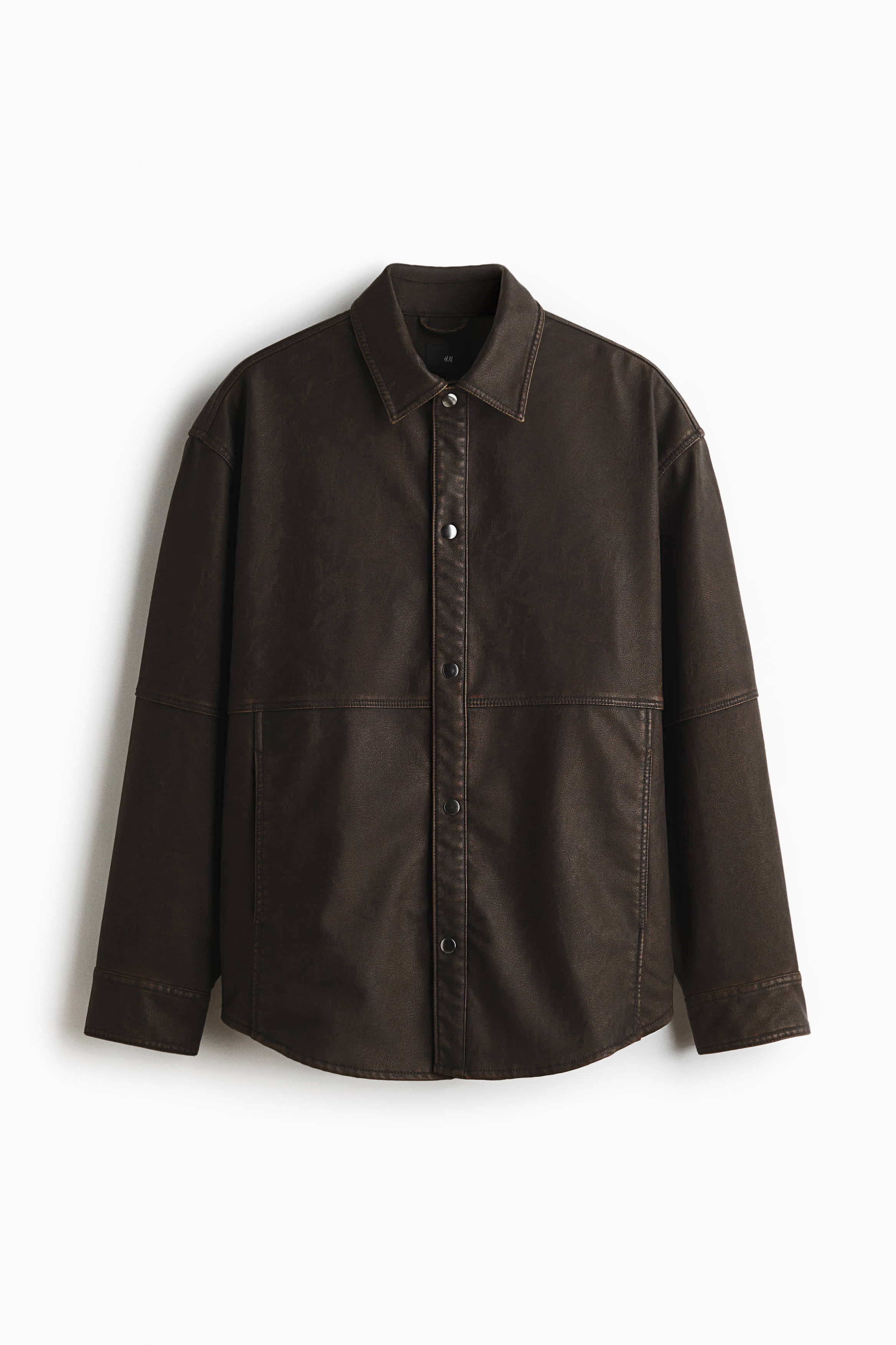 Regular Fit Coated overshirt - Brown
