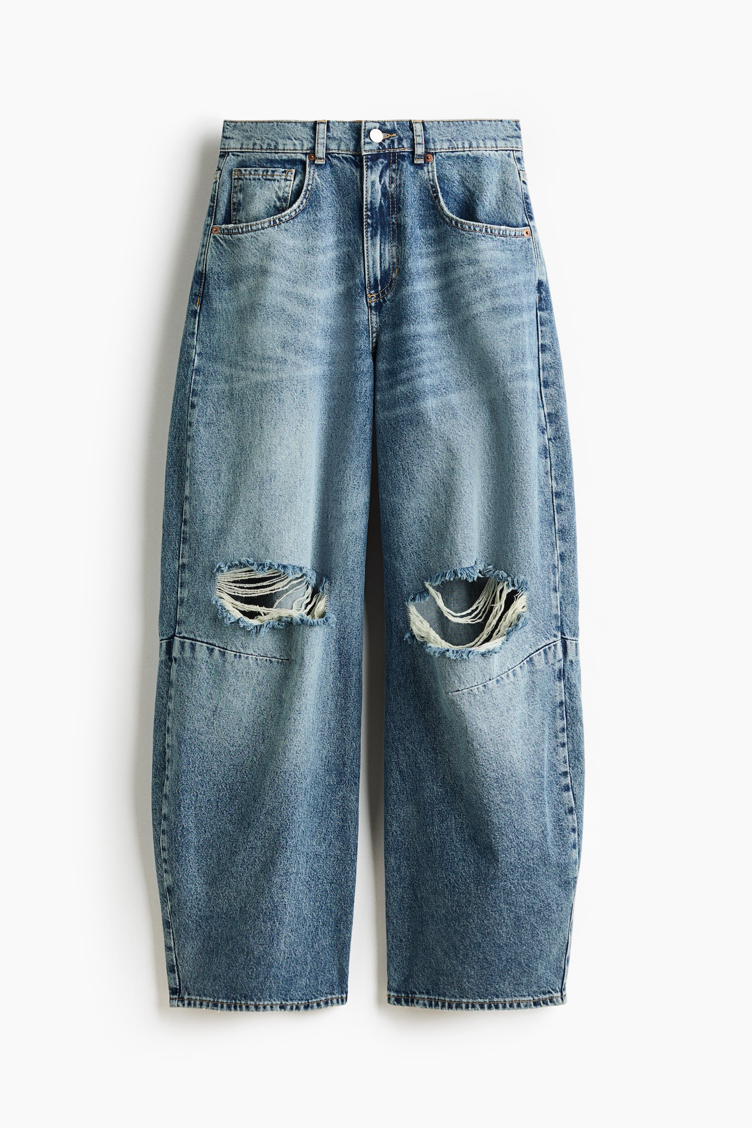 Baggy High Waist Jeans - Син деним - 1