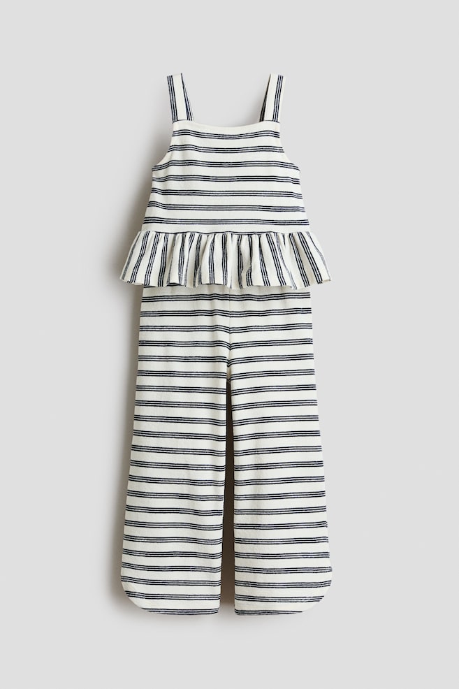 2-Piece Jersey Set - White/navy blue striped/Light pink/strawberries - 1