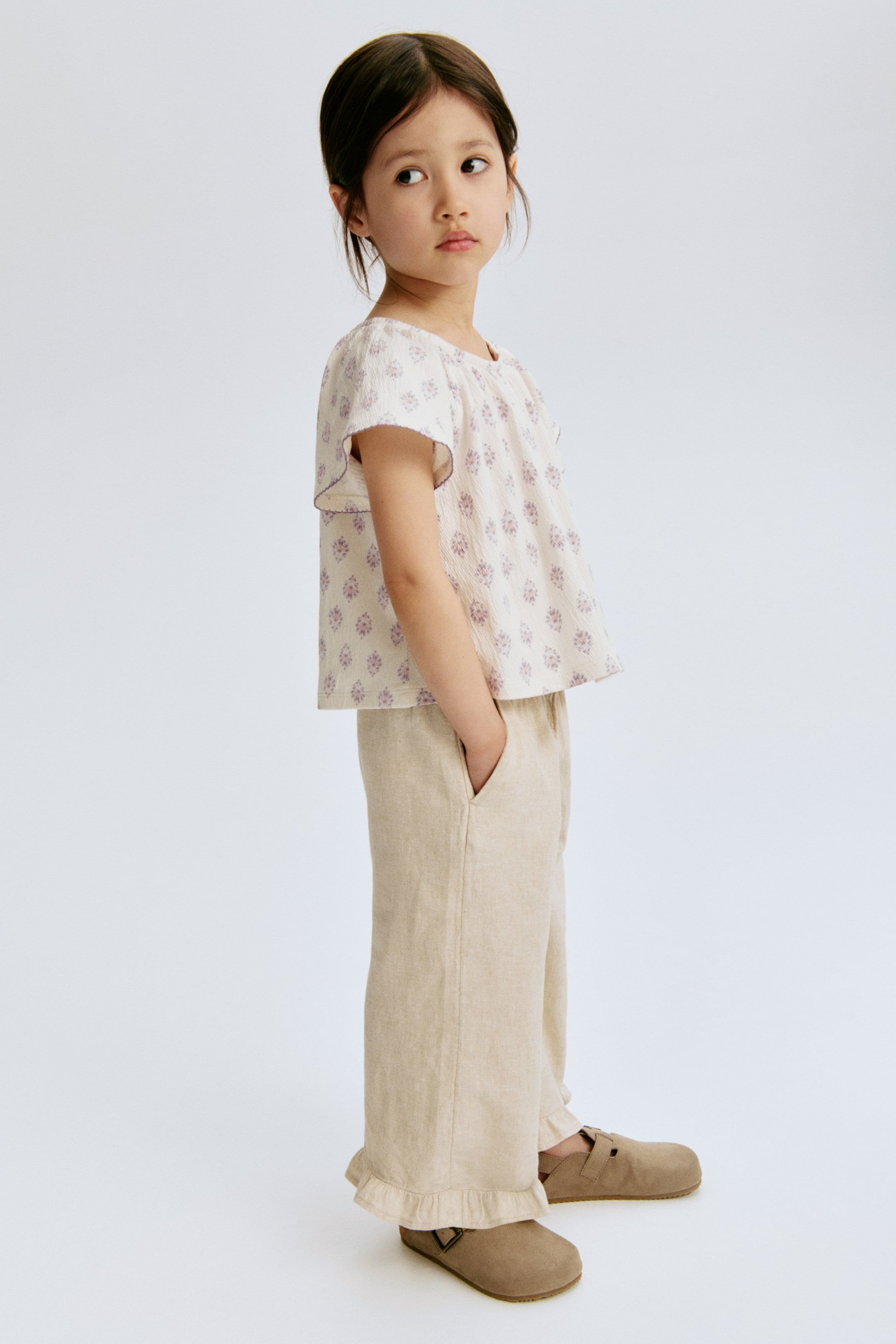 Linen-Blend Drawstring Pants