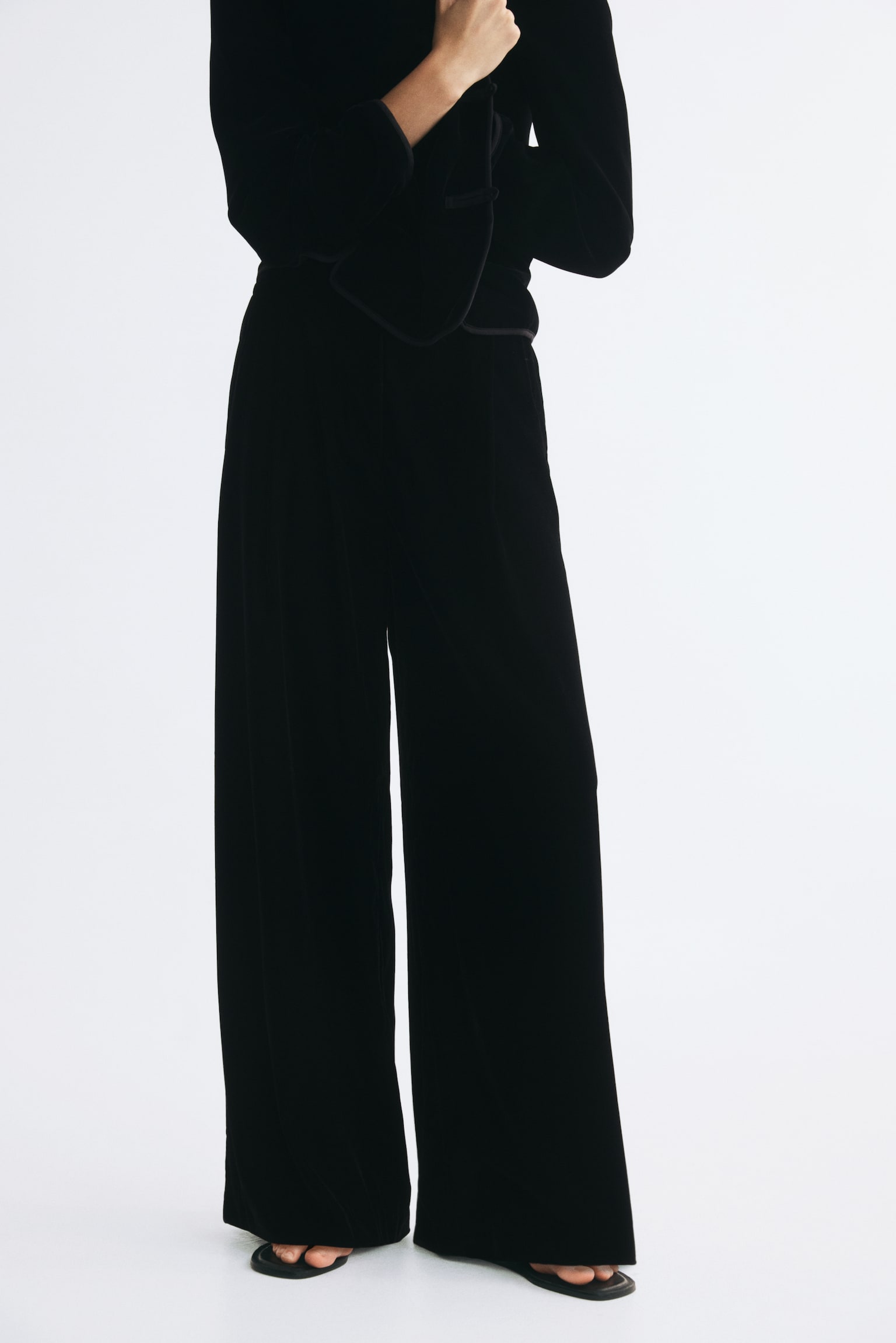 Женские брюки H&M Wide-Leg, цвет: Чёрный — фото 3