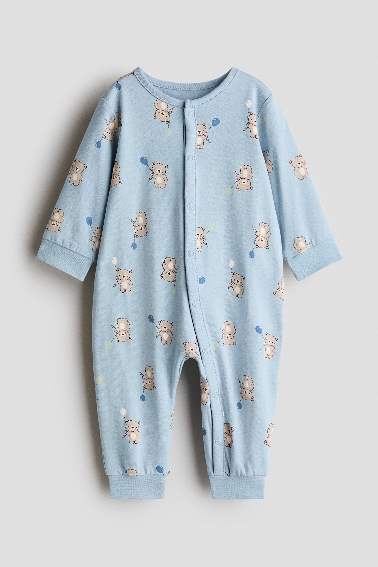 Patterned sleepsuit - Light blue/Teddy bears/Light turquoise/Dinosaurs/Light pink/Hearts/Cream/Floral/White/Vehicles/Light beige/Puppies/White/Hearts/White/Hearts/Light beige/Bears/Light blue/Cherries/Light dusty pink/Hearts/Light beige/Bears/Light blue/Foxes/Red/Christmas/White/Dogs