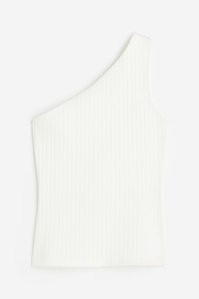 One-shoulder top - White/White/Striped - 2