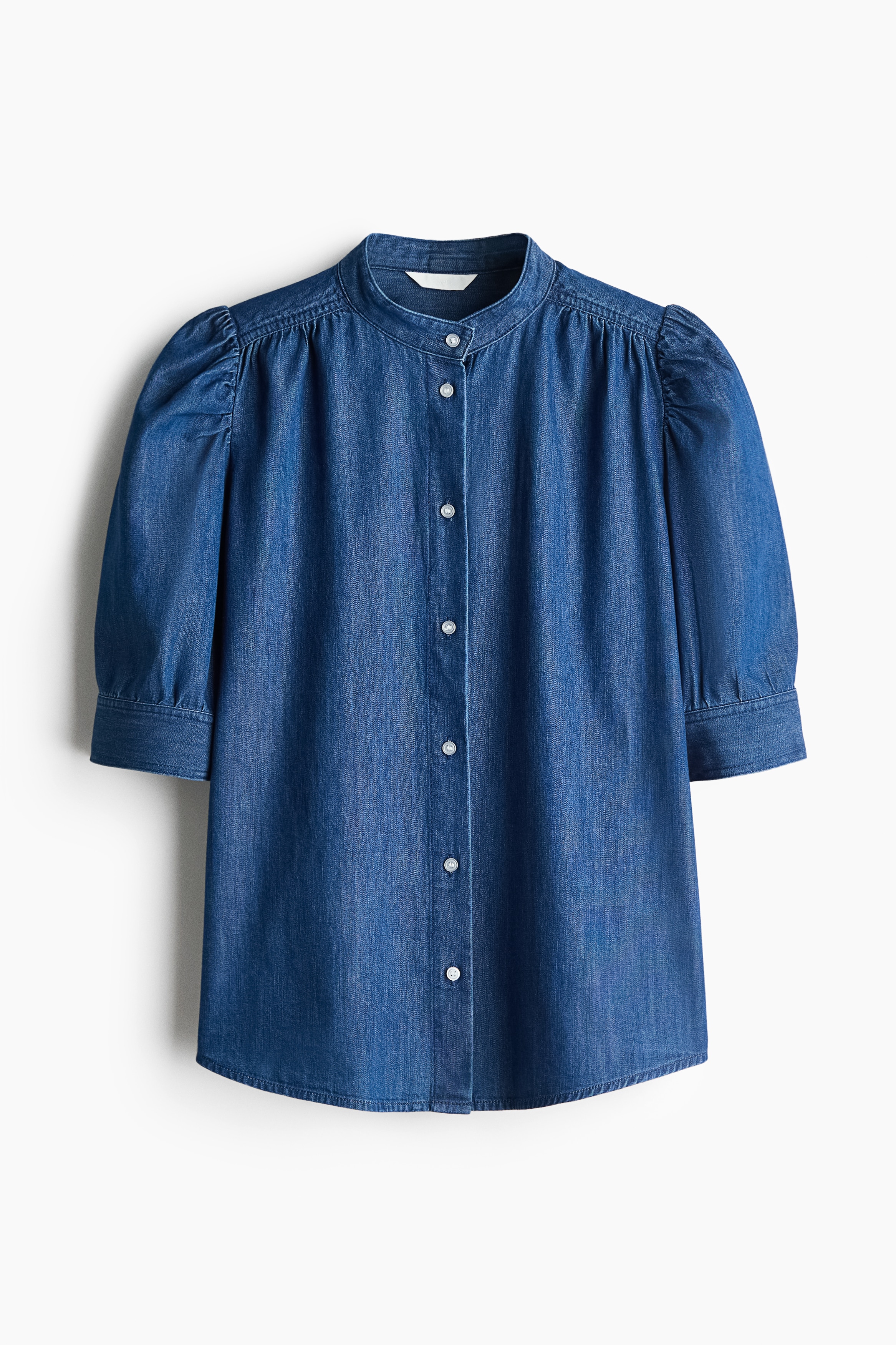 Áo kiểu tay bồng - Màu xanh denim đậm