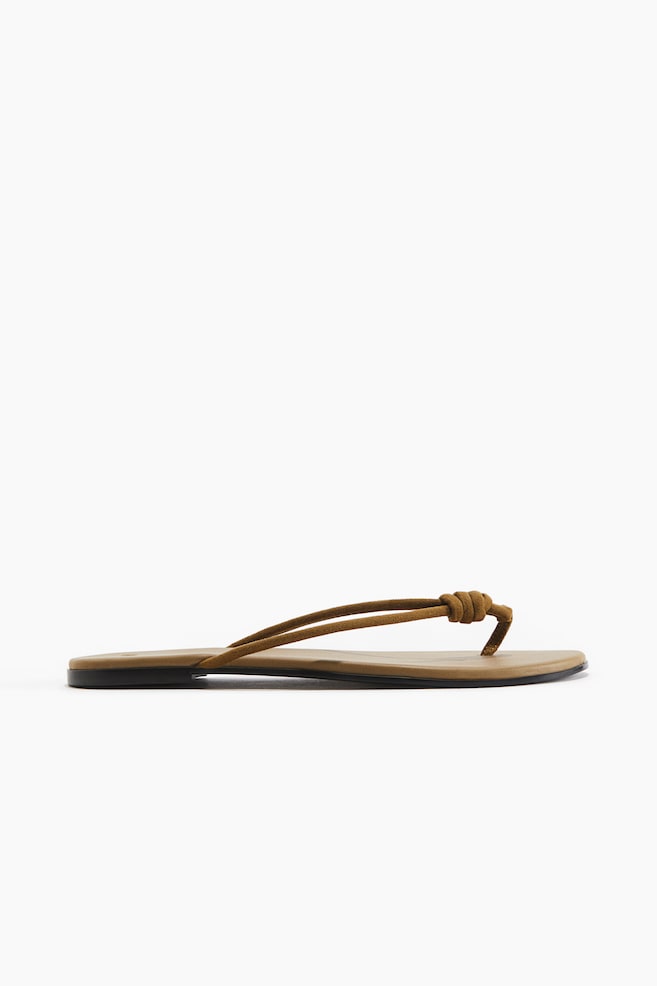 Chancletas con nudo decorativo - Beige oscuro - 1