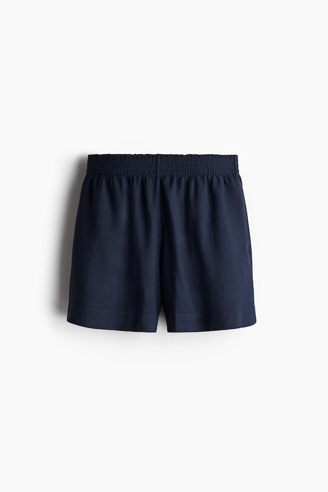 Linen-Blend Shorts - Navy blue/Black/White/striped/Light beige - 1