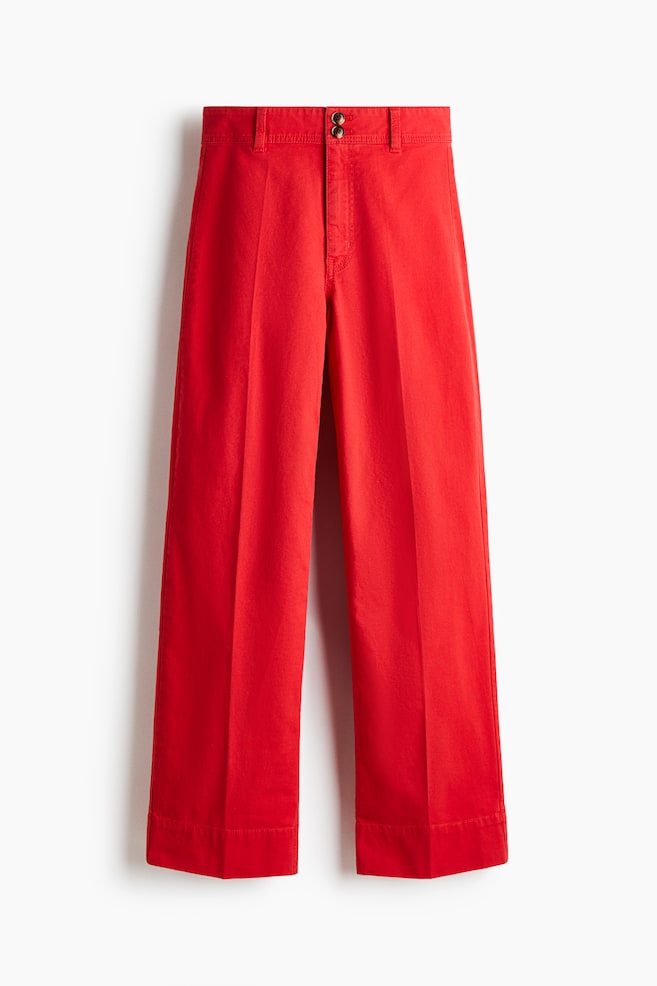 Canvas trousers - Bright red/White - 1