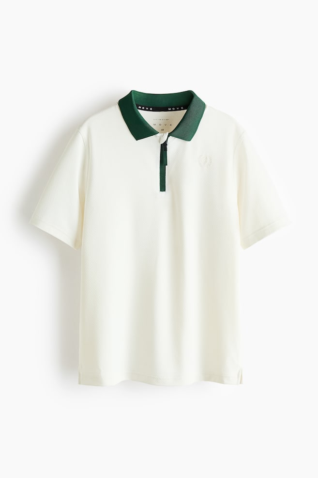Polo de sport à col zippé Regular Fit - Blanc/color block/Vert foncé - 1