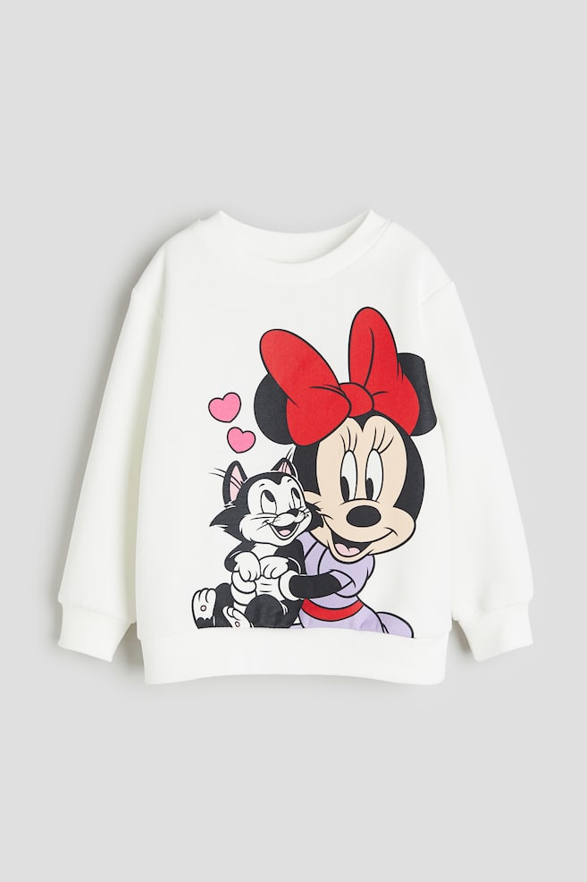Printed sweatshirt - White/Minnie Mouse/Light beige/Minnie Mouse/Mint green/The Little Mermaid/Beige/Hello Kitty/dc/dc/dc/dc/dc - 1
