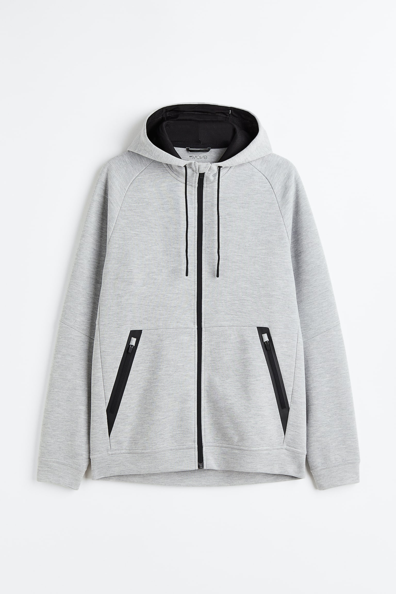 DryMove™ Activewear Hoodie - Light grey marle/Navy blue/Black - 1