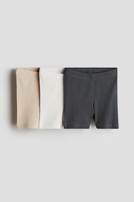 3-pack ribbad cykelbyxa