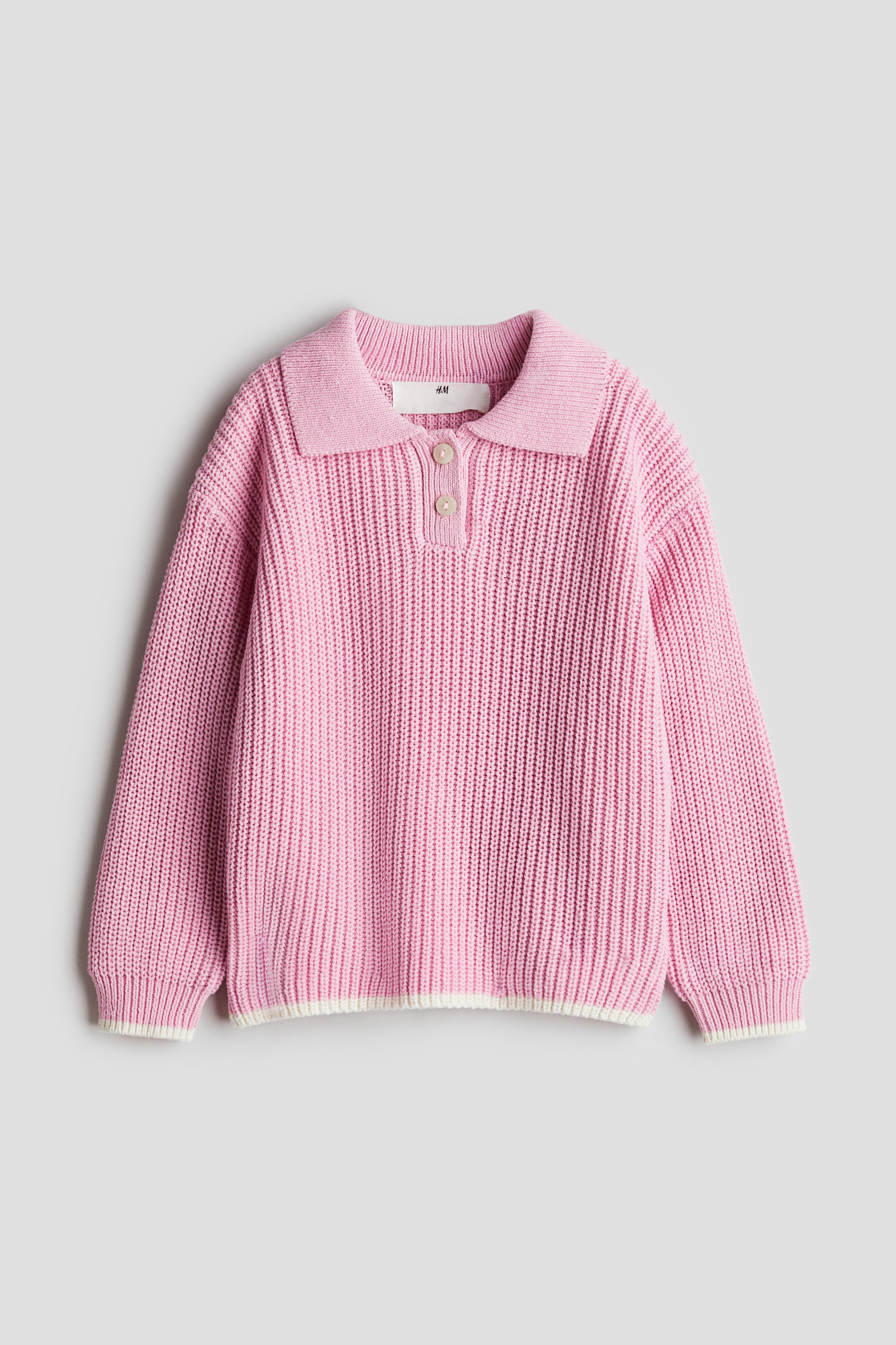 Rib-Knit Polo Sweater