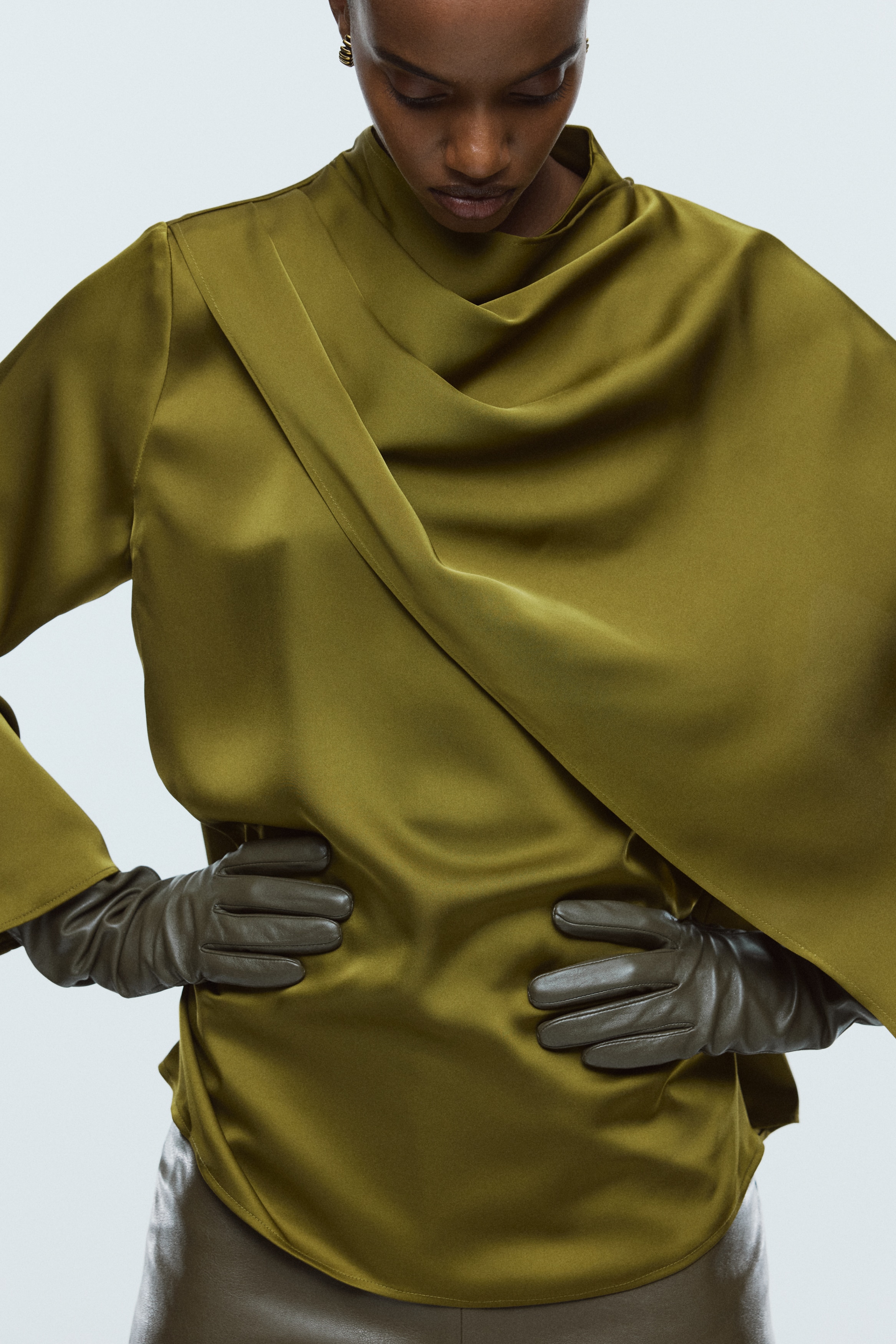 H & M - レザーロンググローブ - グリーン H & M - レザーロンググローブ - グリーン