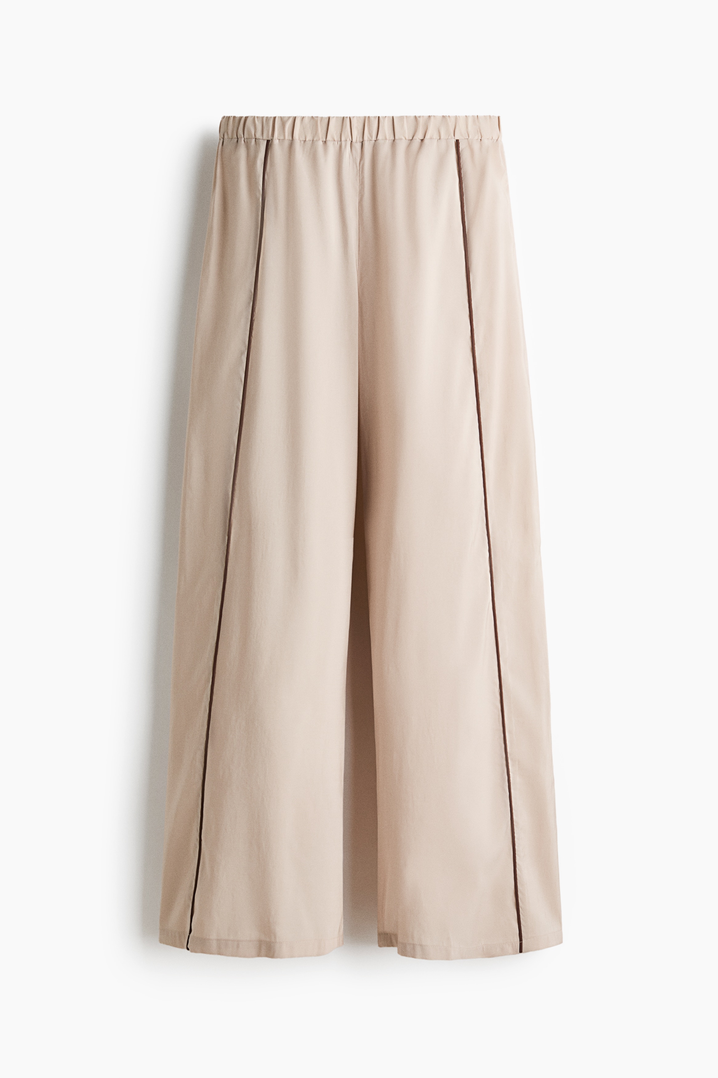 Wide-Leg Track Pants - Beige