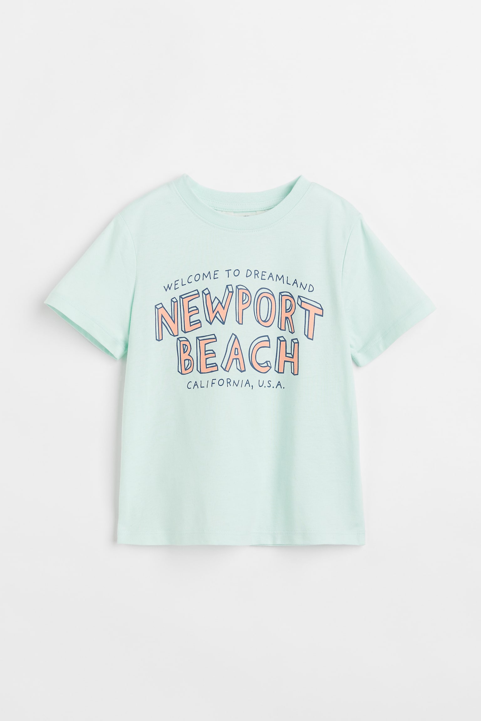 Printed T-shirt - Light turquoise/White/Enjoy Today