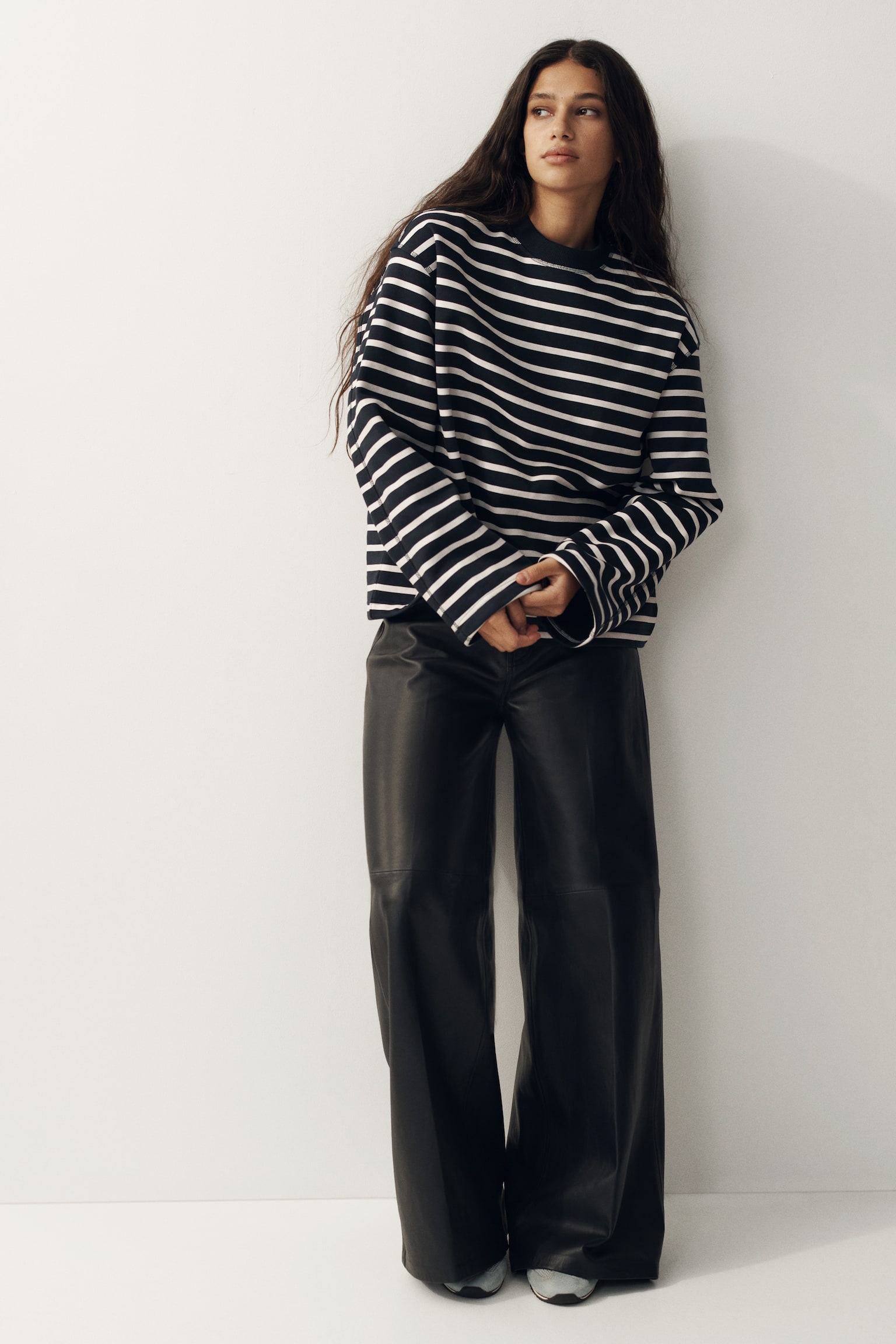 Oversized sweatshirt - Dark blue/Striped - 2