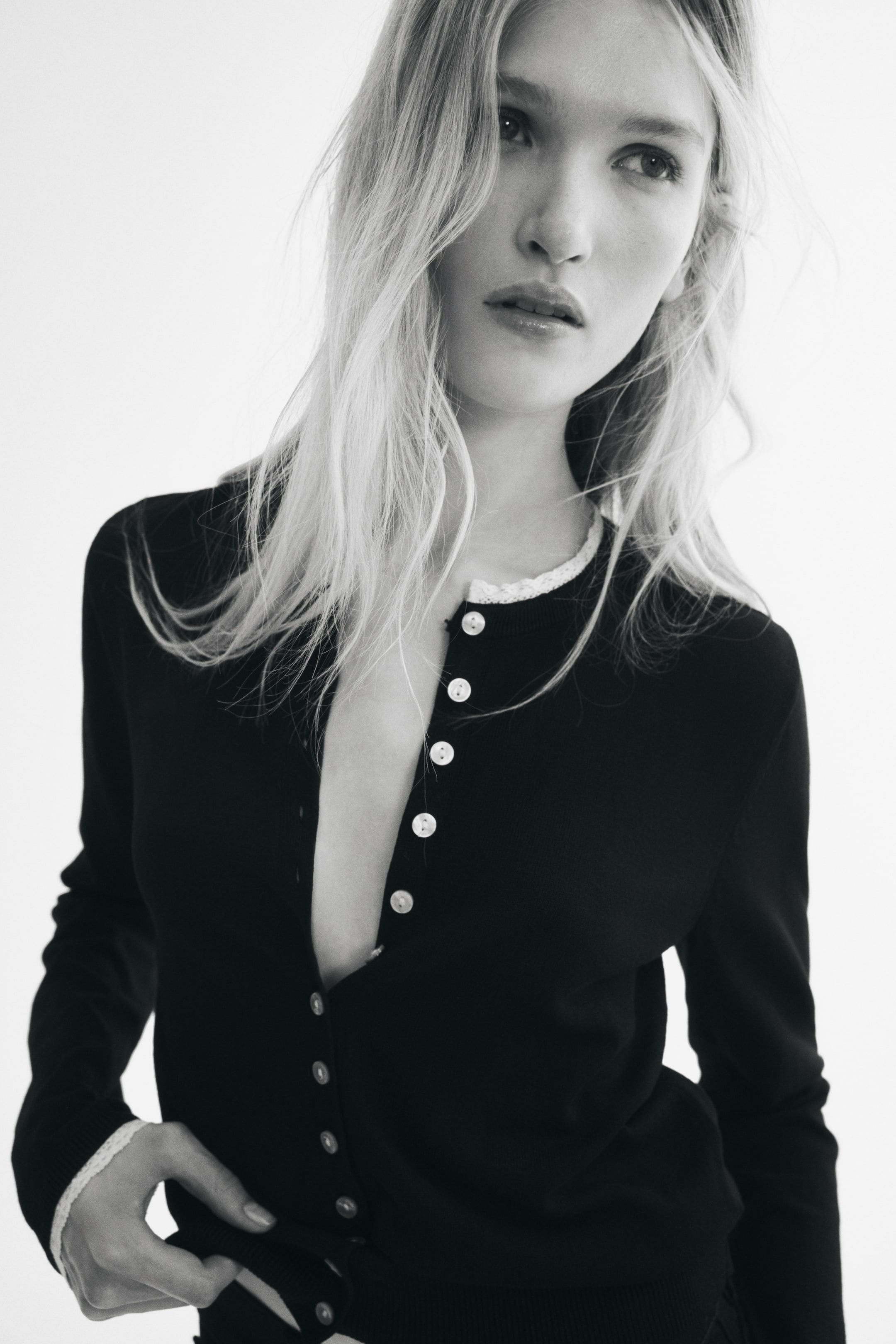 Lace-Trimmed Cardigan