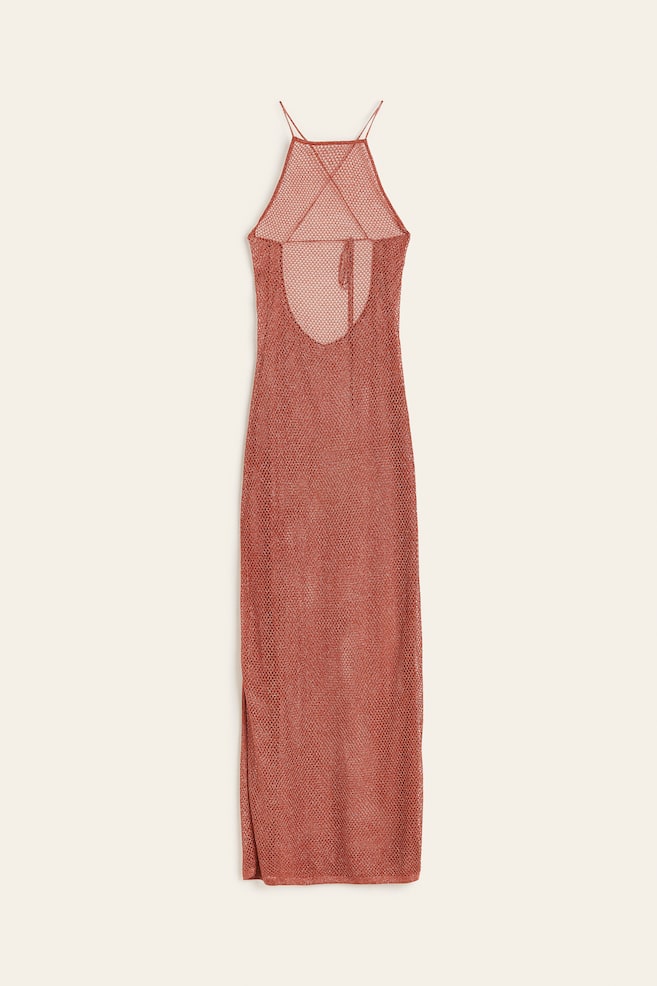 Pointelle-knit beach dress - Rust red - 2