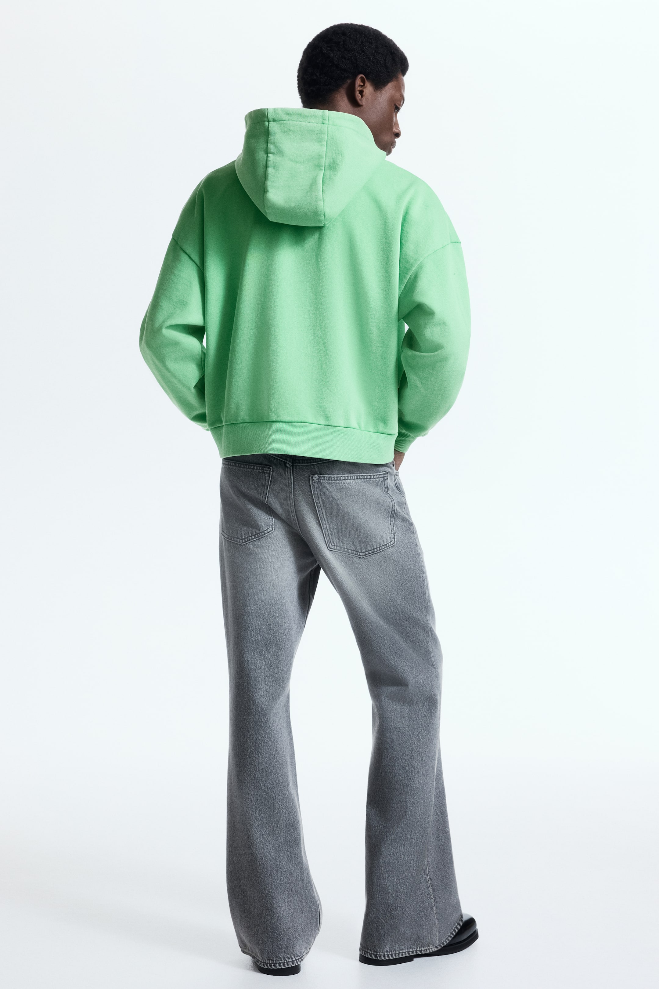View larger image: Oversized Fit Zip-through hoodie - Light green - Men | H&M MY 4