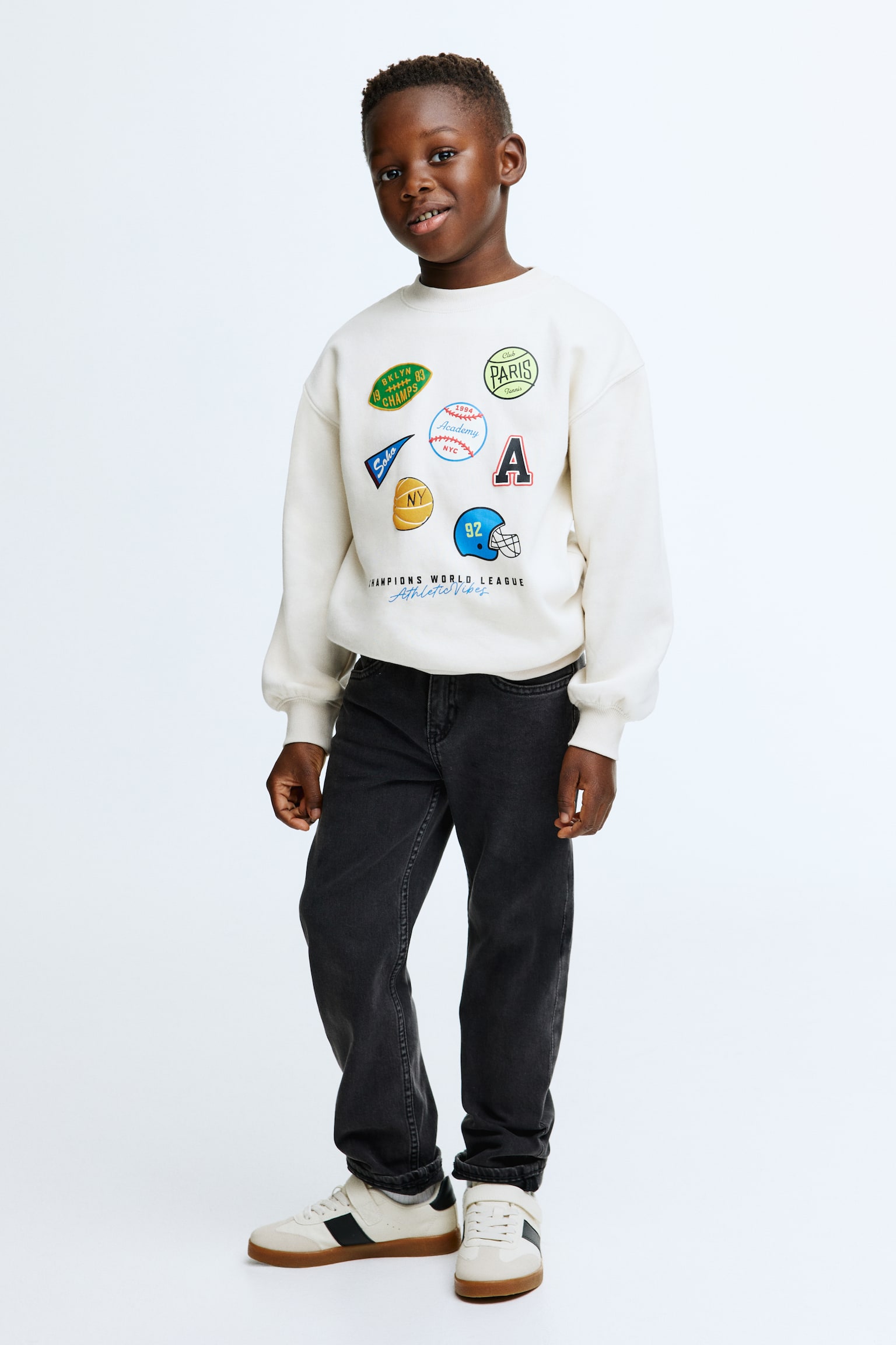 Sweat imprimé - Beige clair/sports/Vert/London/Rouge/Brooklyn/Beige clair/NASA/Crème/noir/Gris chiné/Saturn/Blanc/tricératops/Dark green/Striped/Bleu marine/dinosaure/Crème/T-Rex/Gris foncé/Football Legend/Beige clair/chien/Gris foncé/St Moritz/Bleu foncé/Arizona/Bleu marine/Dino Running Club - 3