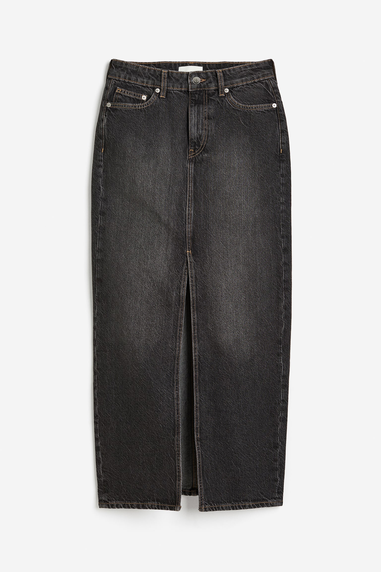 Denim Maxi Skirt - Black/Washed out/Dark denim blue - 2