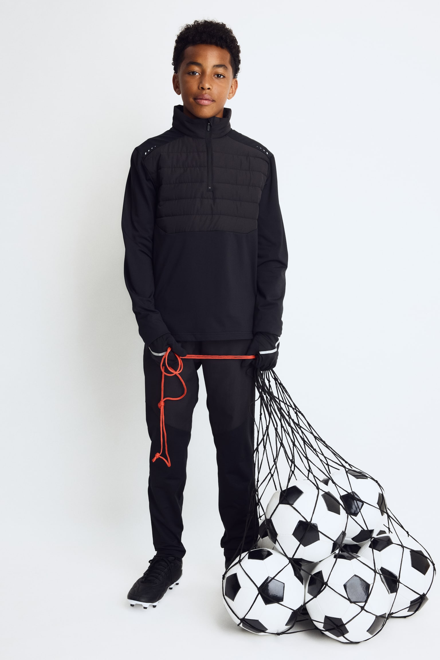 Детские брюки H&M Warm Soccer Pants with ThermoMove™, цвет: Чёрный — фото 3