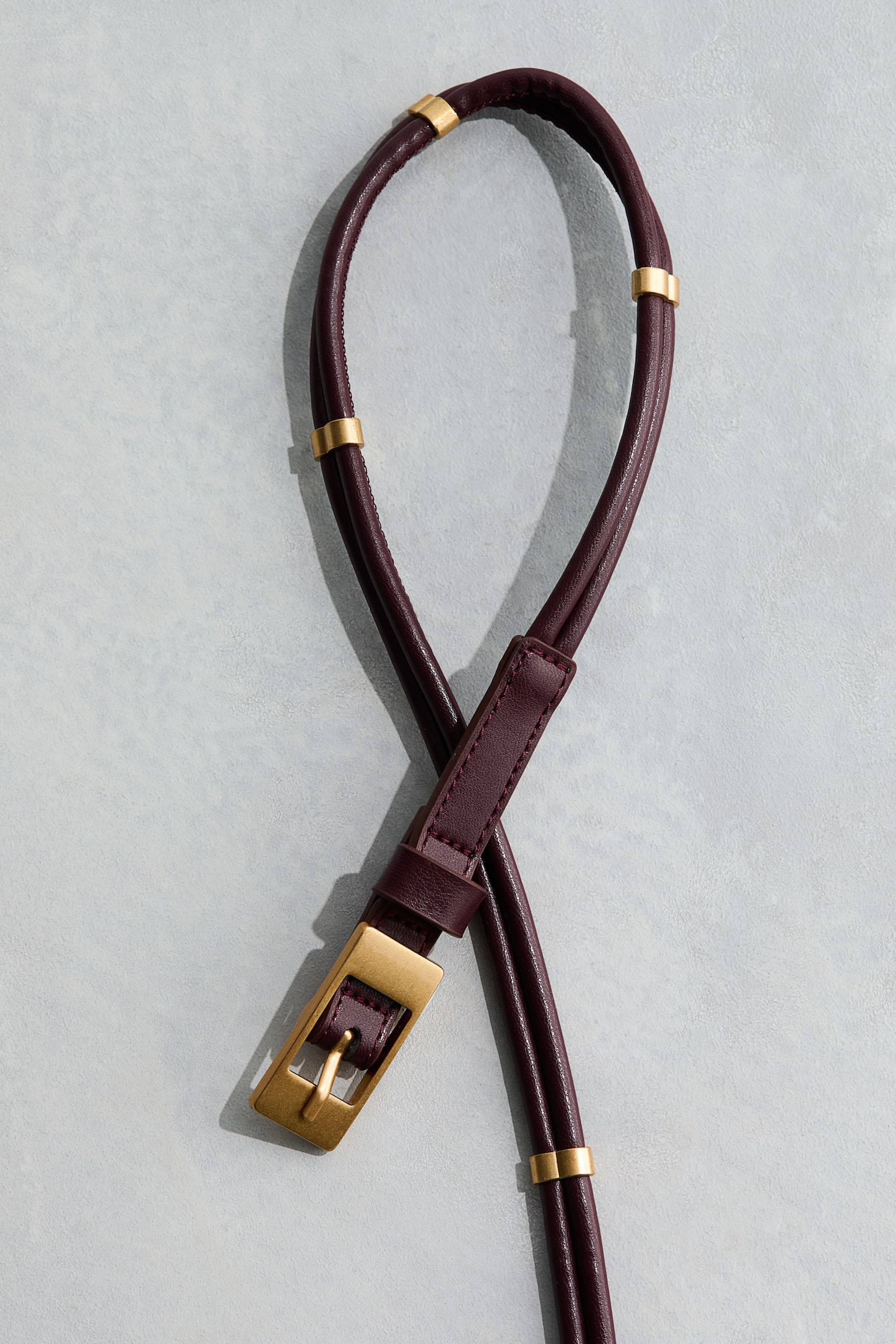 Женский ремень H&M Double-Strap, цвет: Бордовый — фото 2
