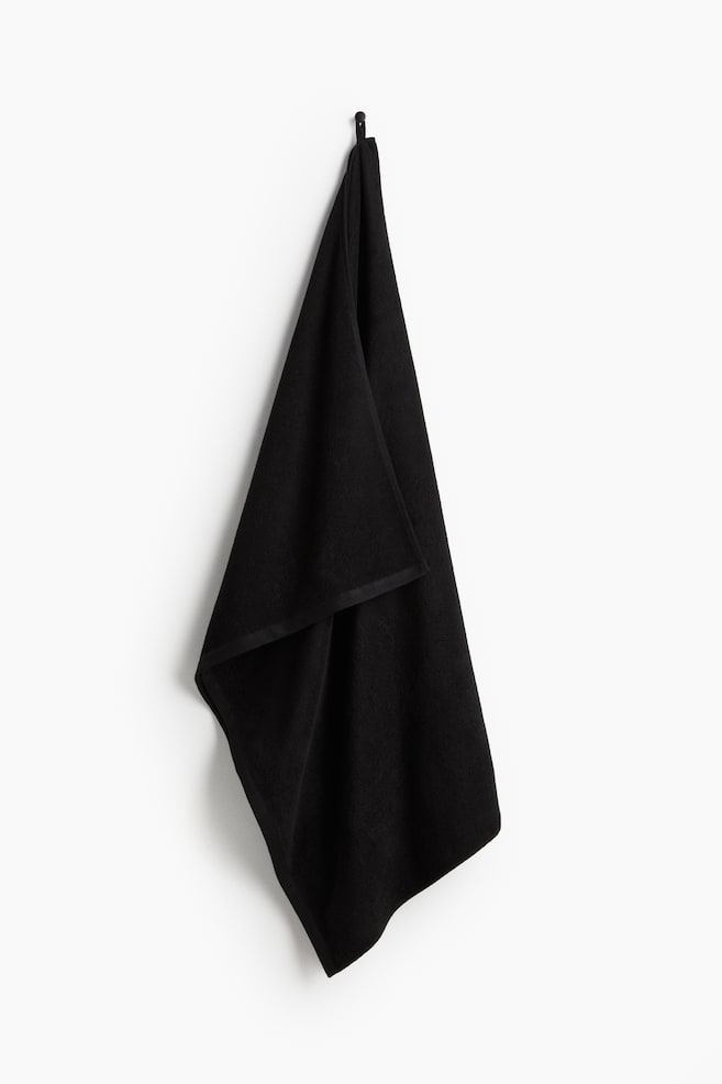 Drap de bain en éponge - Noir - 1