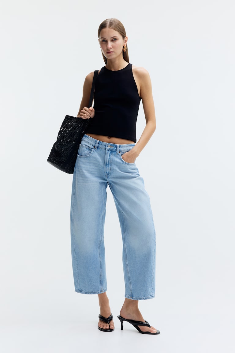 Barrel Regular Waist Ankle Jeans
