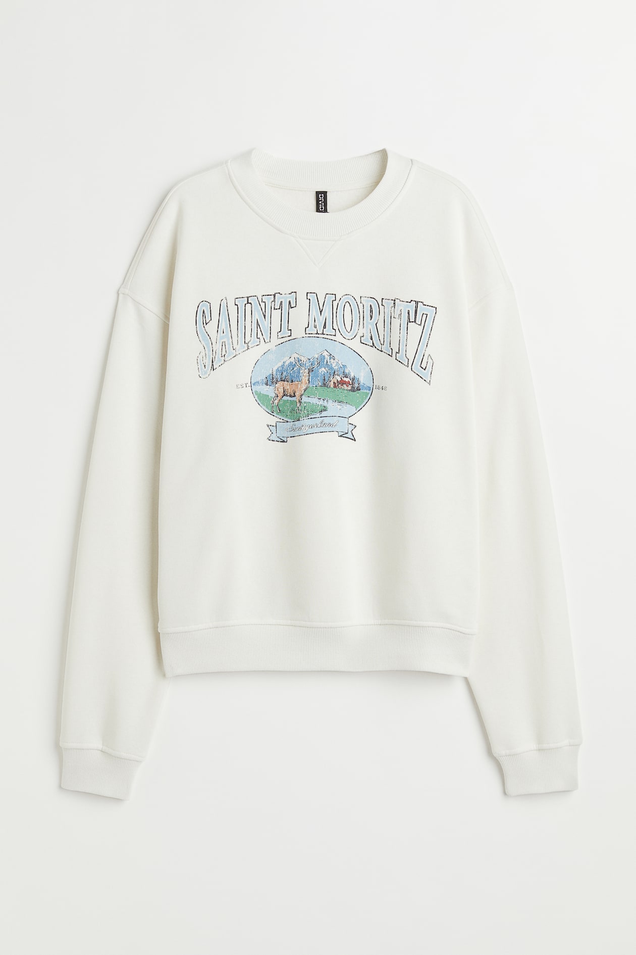 Sweatshirt - Round Neck - Long sleeve - White/Saint Moritz - Ladies | H ...