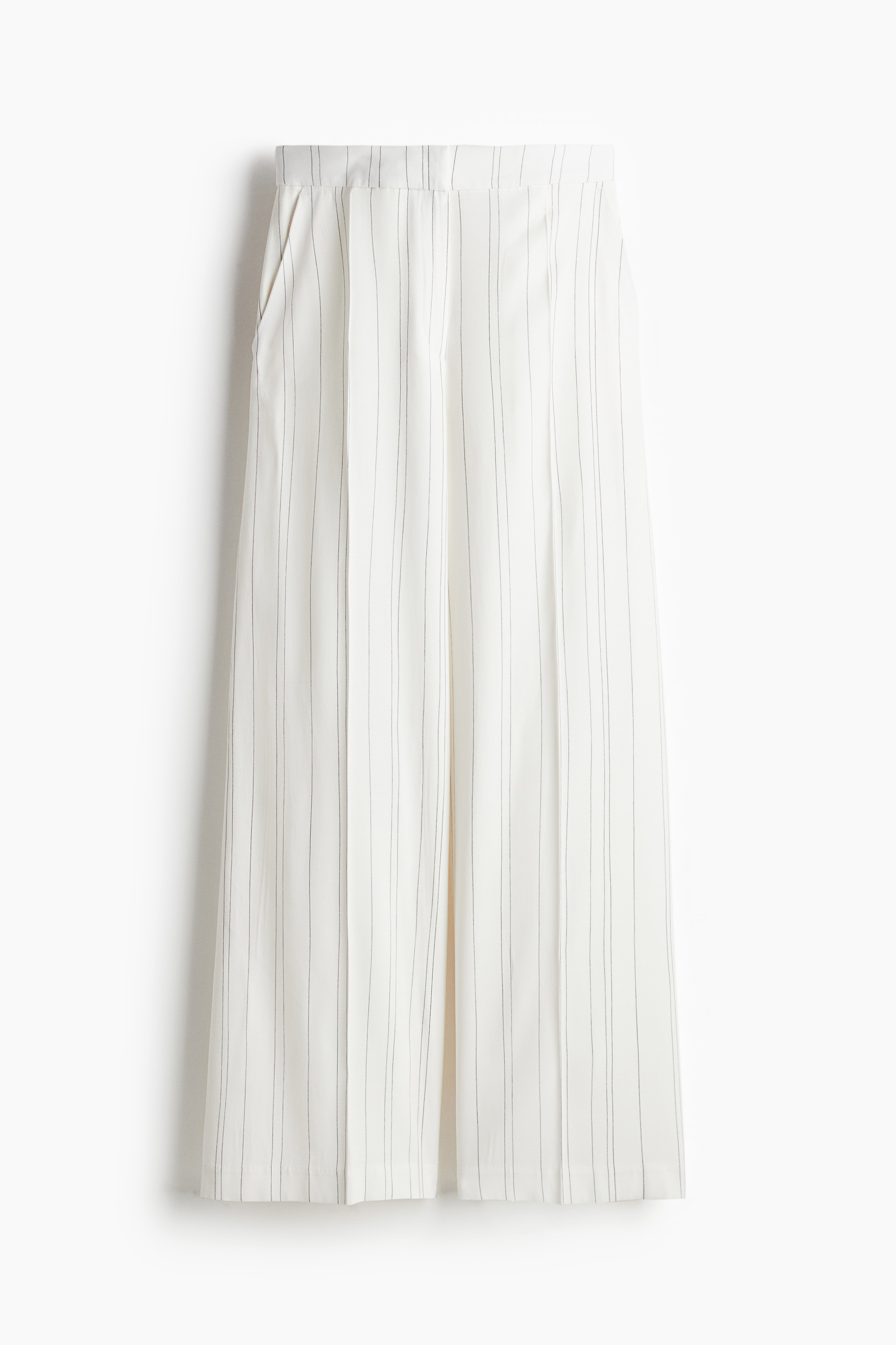 Široke pantalone - Bela/tanke pruge/Bela/tamnoplava/pruge/Bež/Bela