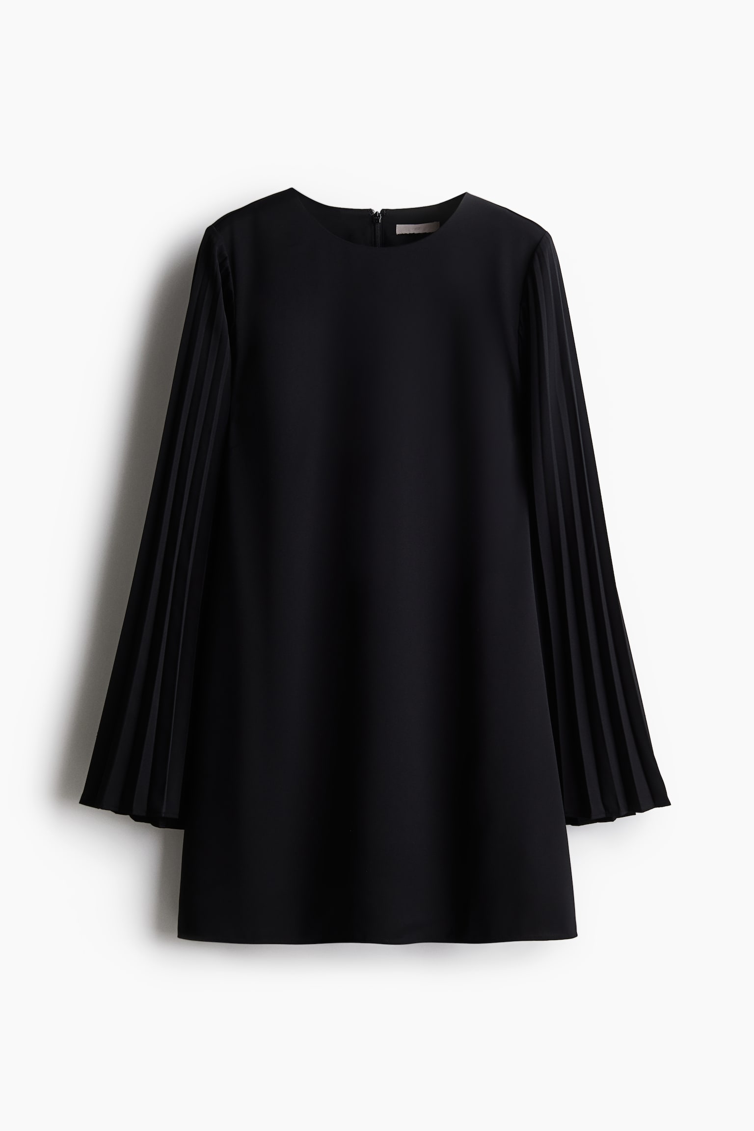 Pleat-sleeved dress - Svart - 2