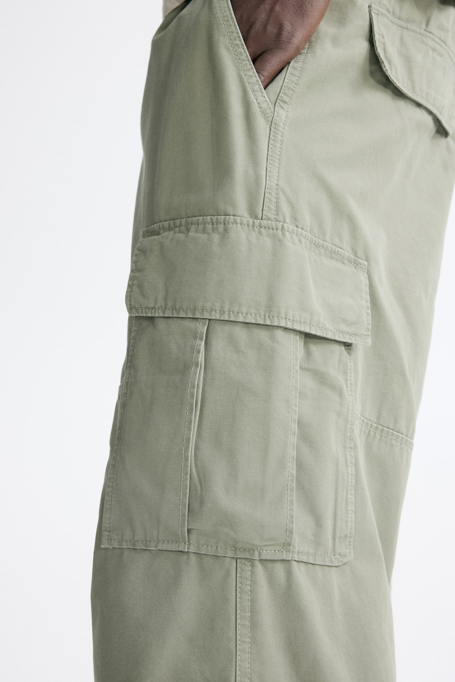 Relaxed Fit Cotton cargo trousers - Khaki green/Brown/Black/Light beige - 7
