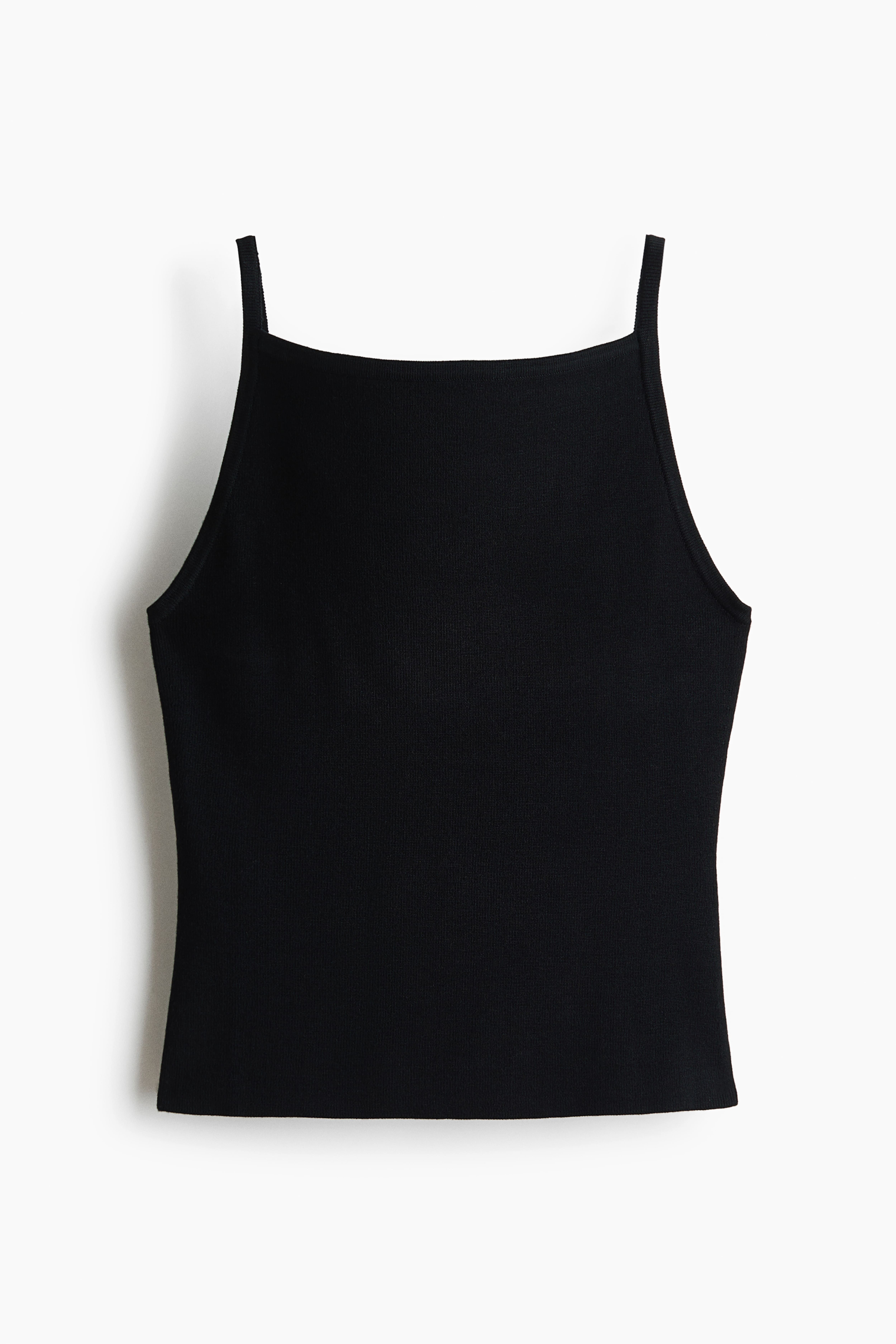 Rib-Knit Silk-Blend Strappy Top