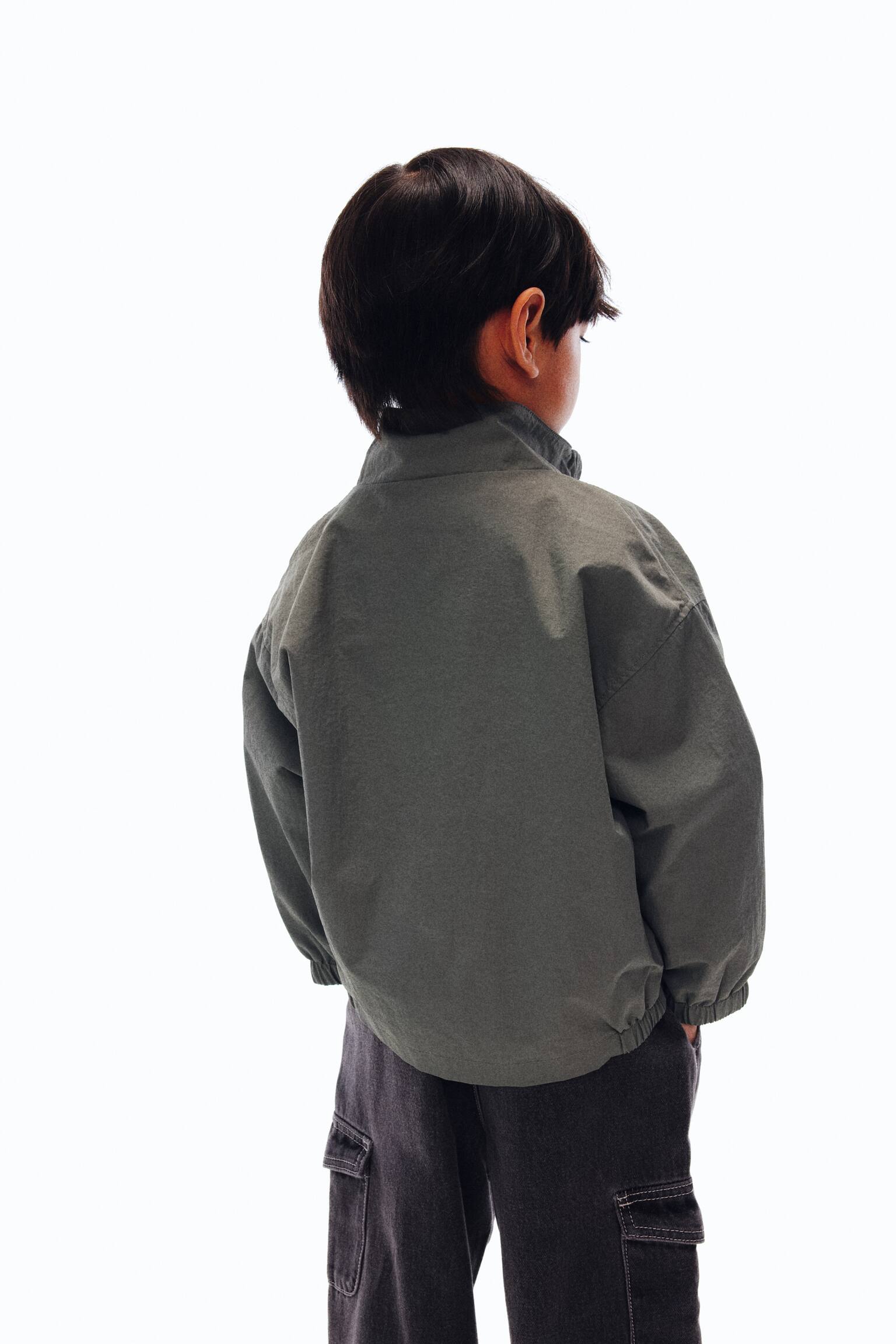 防潑水擋風外套 - 灰色/奶油色 - 3