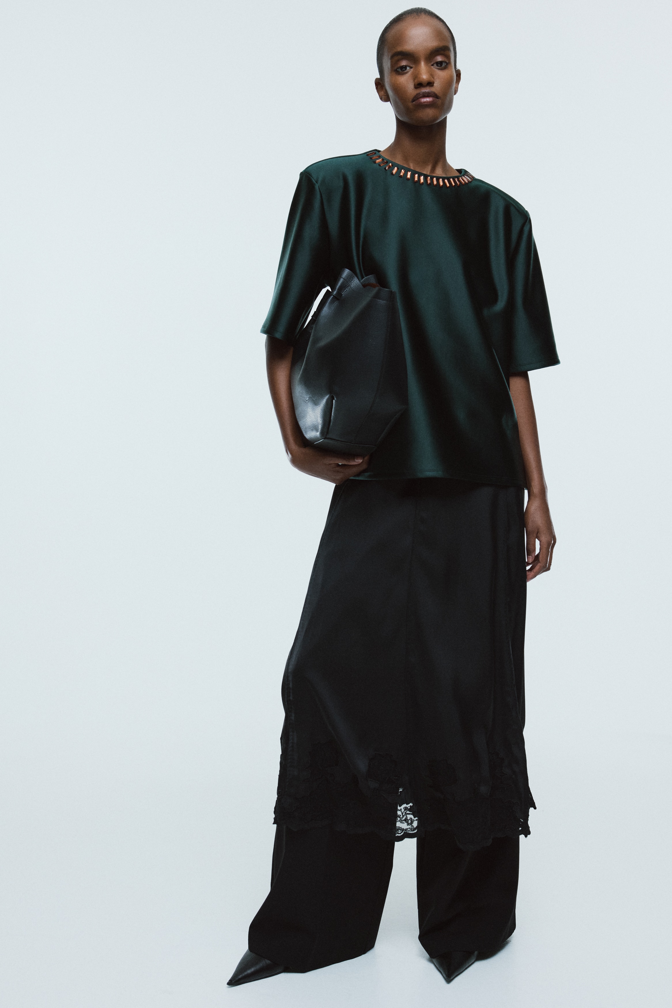 H & M - ショルダーパッドトップス - グリーン