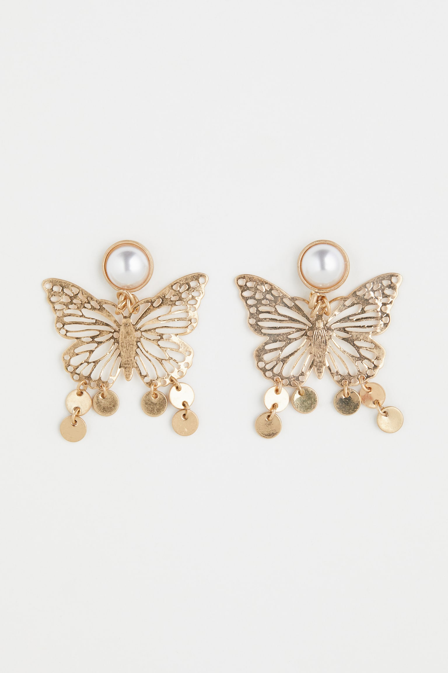 Butterfly Detail Earrings - Gold colour/Butterfly - 1