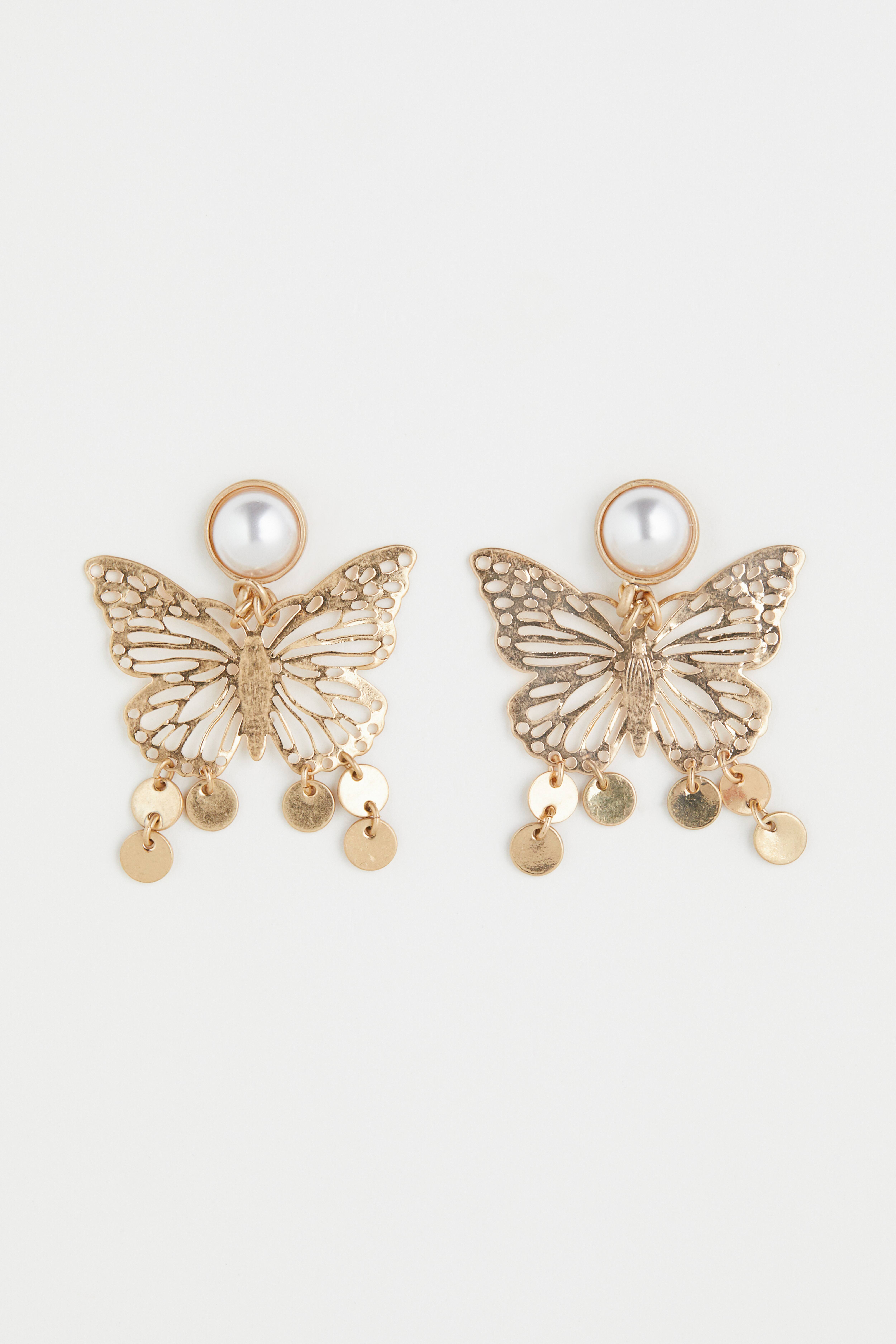 Carissima Orecchini A Goccia Con Farfalla Oro 9kt Tricolore | Gioielli Donna Oro Rosa, Bianco E Giallo | Eleganti Italiani Con Confezione Regalo