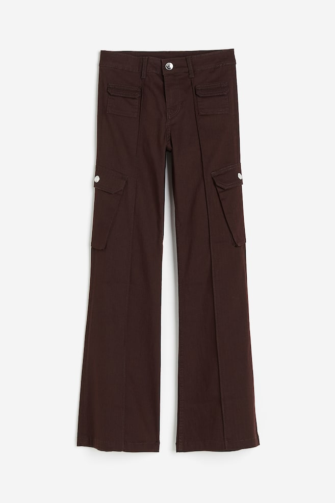 Flared cargo trousers - Dark brown/Light beige/Black/Light khaki green/dc - 2
