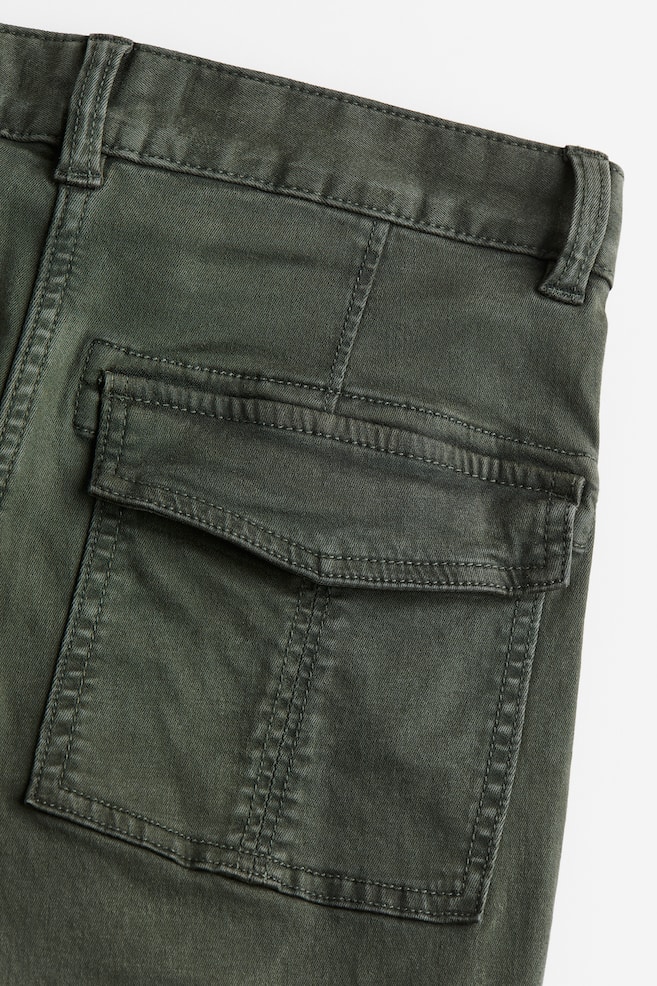 Twill cargo trousers - Dark khaki green/Black/Dark khaki green - 6