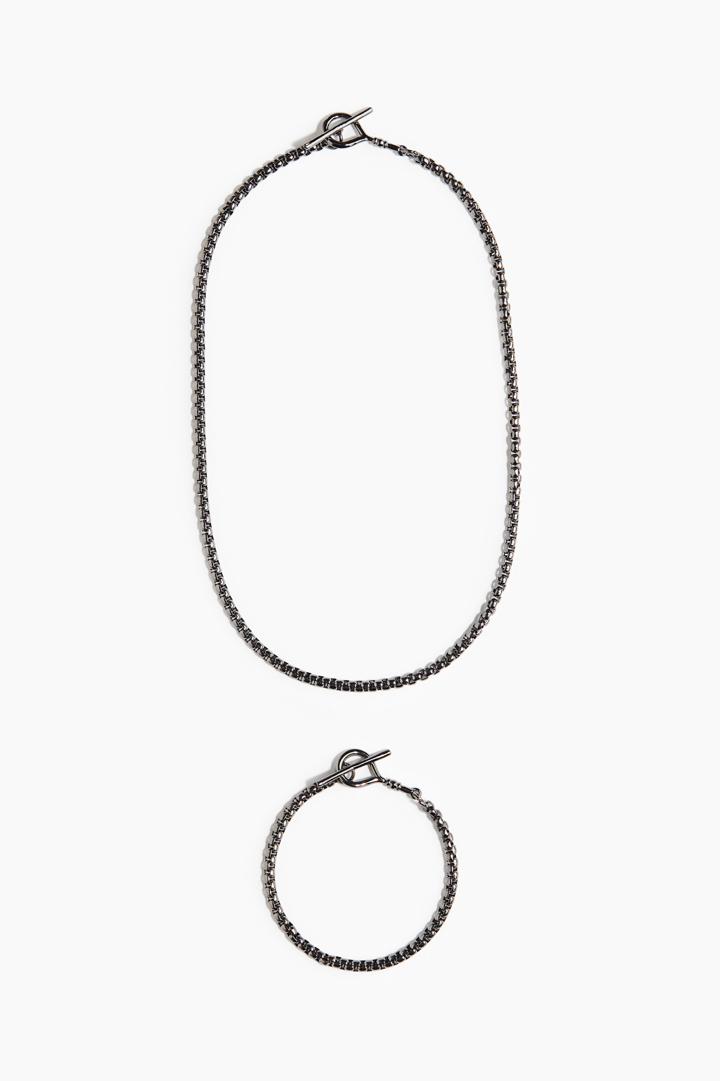 H & M - ネックレス&ブレスレット 2本セット - ブラック