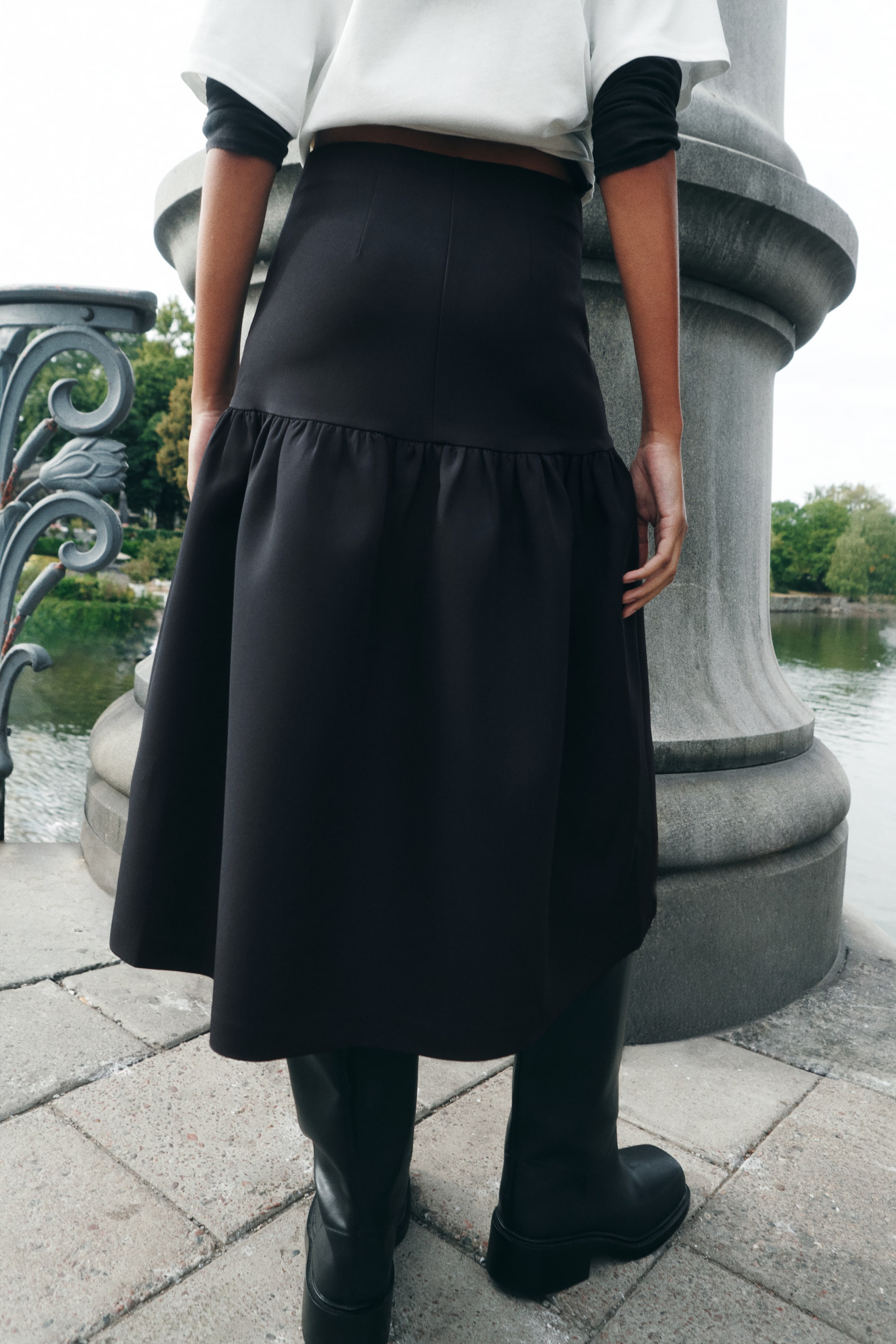 Flared Midi Skirt