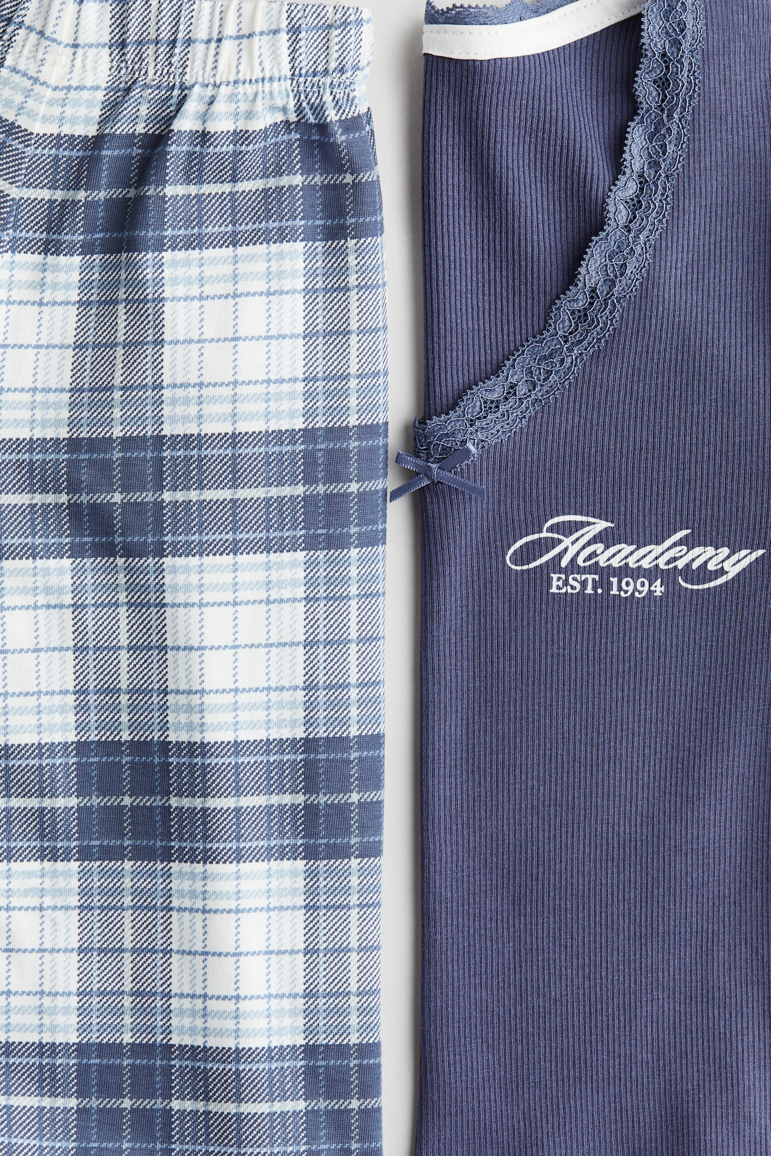 Jersey pyjamas - Dark blue/Checked/White/Dreamlike - 2