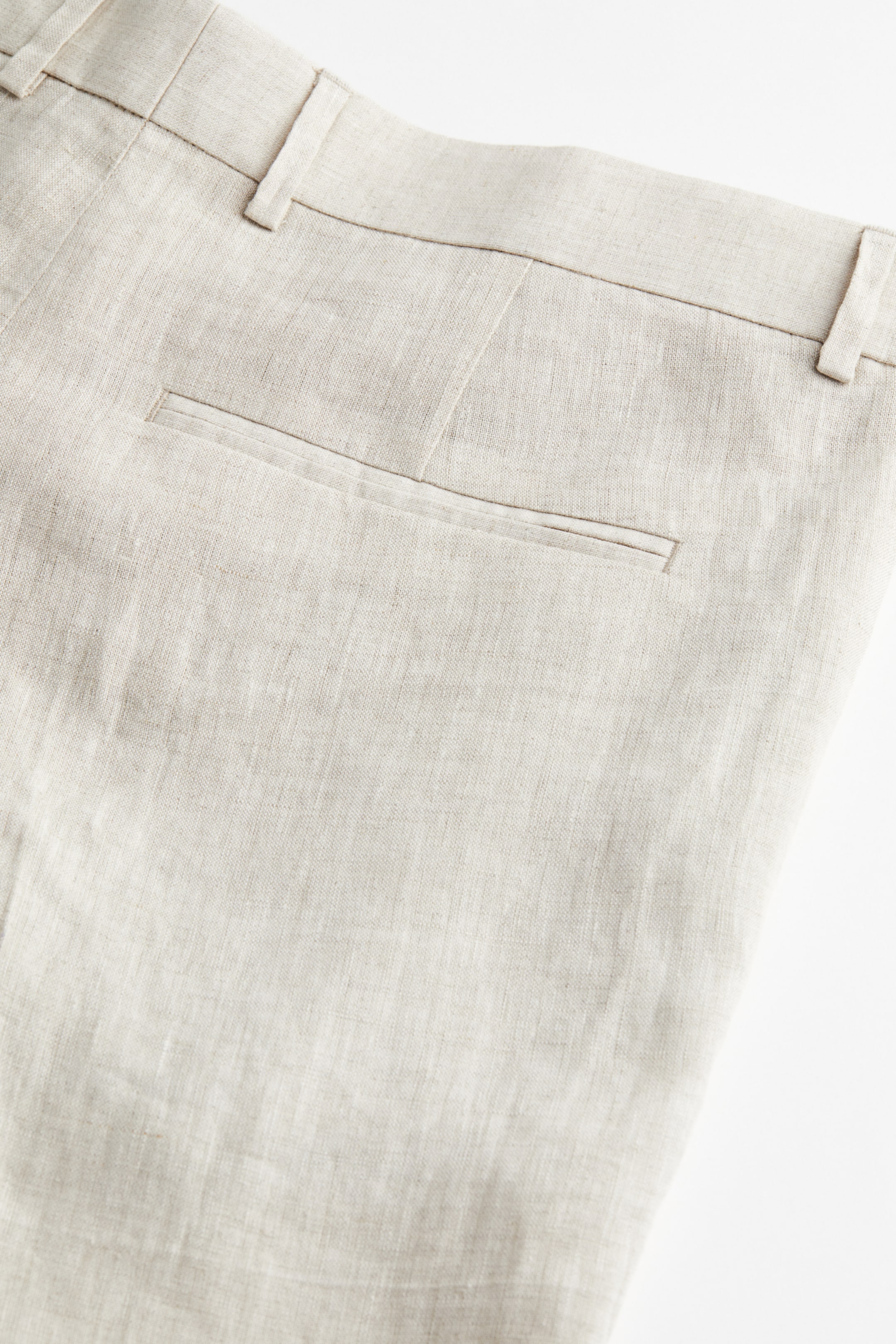 Slim Fit Linen suit trousers - Light beige marl - Men | H&M GB