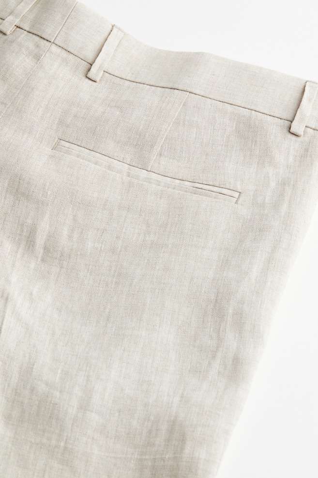 Pantalon de costume Slim Fit en lin - Beige clair chiné/Bleu foncé - 2