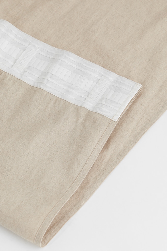 2-pack tasselled curtains - Light beige/White/Light greige - 2