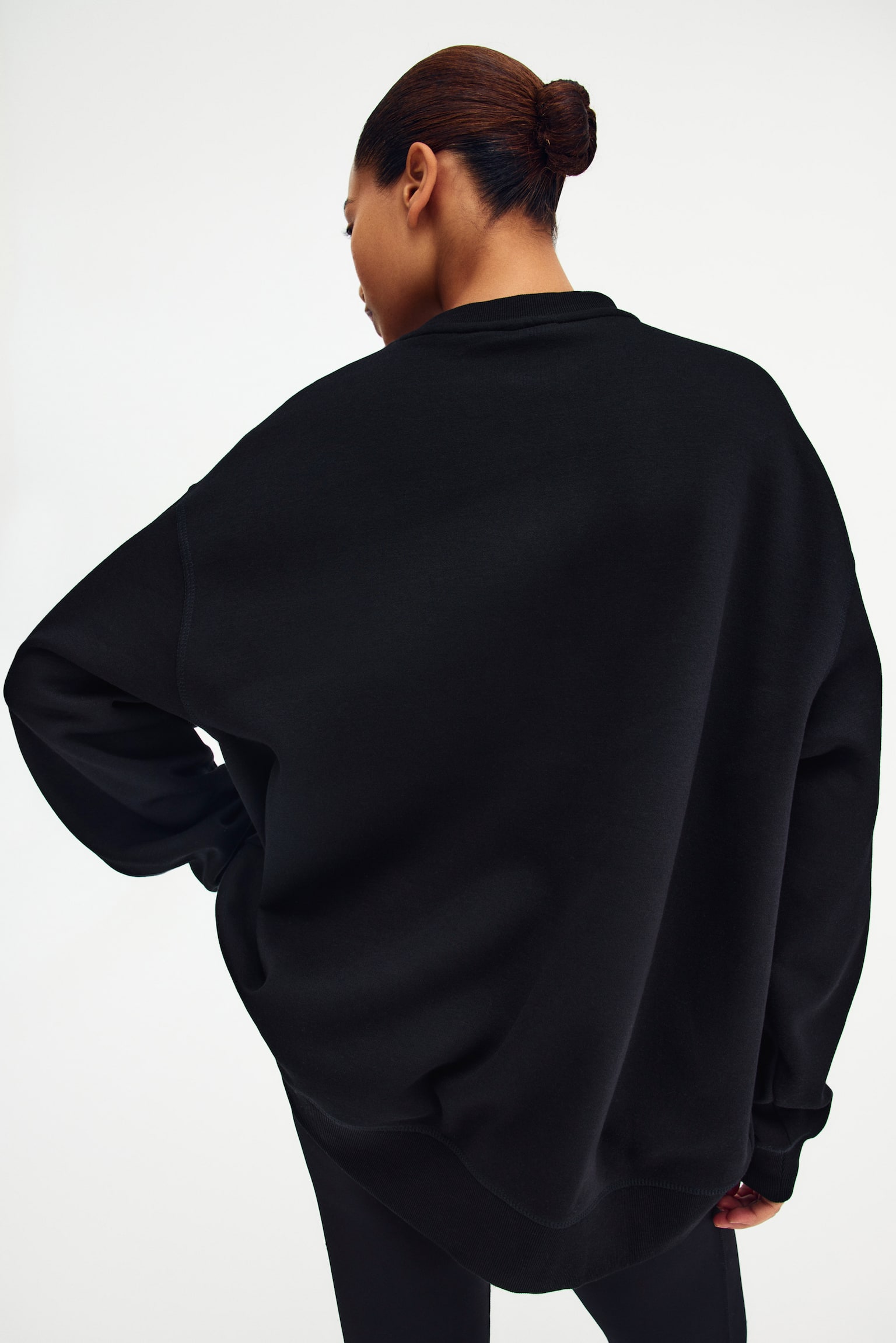 Oversized sweatshirt - Black/Light grey marl - 4